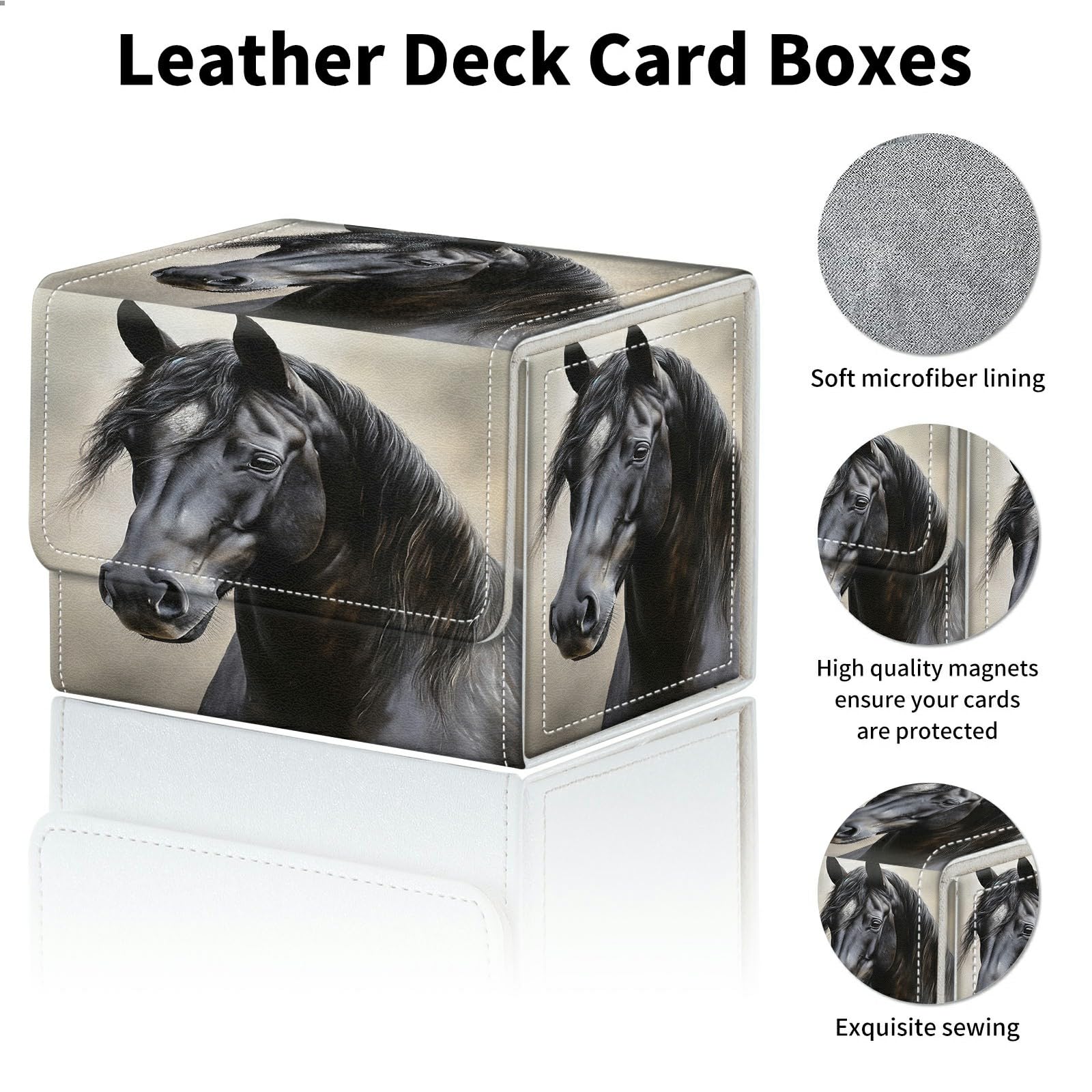 Amazon.com: HEAKIERG Black Horse Card Deck Box Organizer, 100+