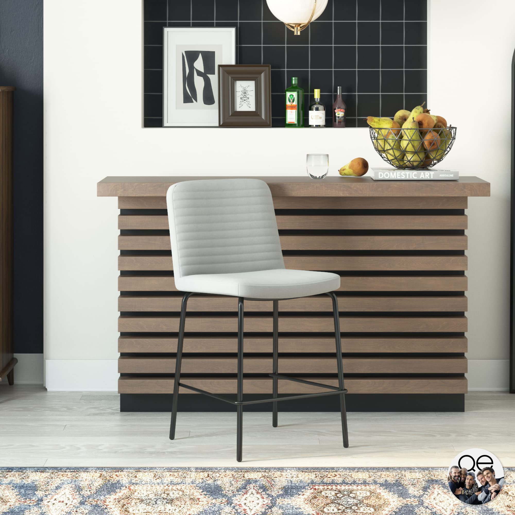 DHP Corey Counter Stool, Grey Linen