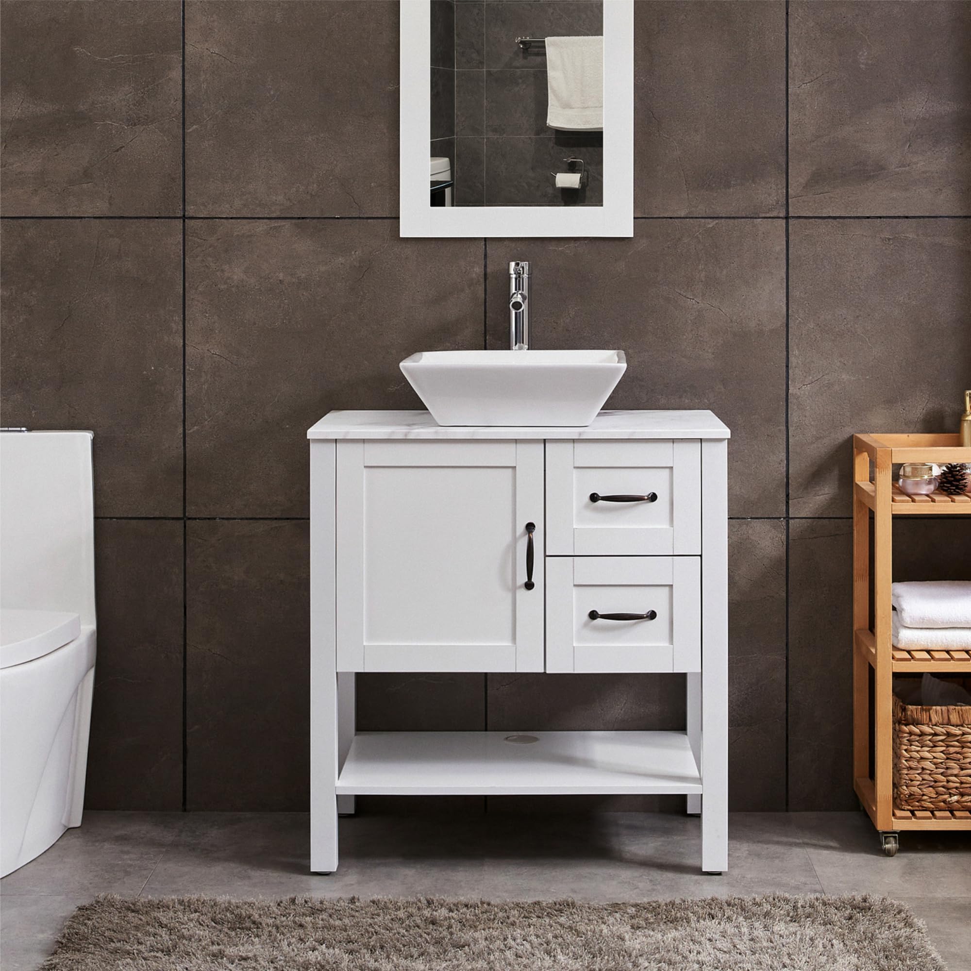 ARTETHYS 24 inch Bathroom Vanity Set - Combo MDF Sink Cabinet Vanity ...