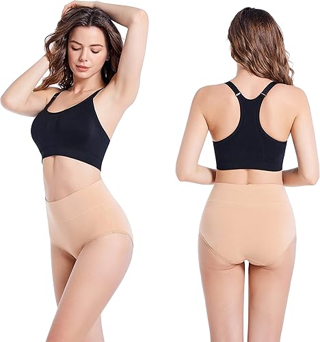 Miniatura 4 de Ropa interior para mujer, de cintura alta, de algodón, suave, elástica, transpirable, paquete de 5