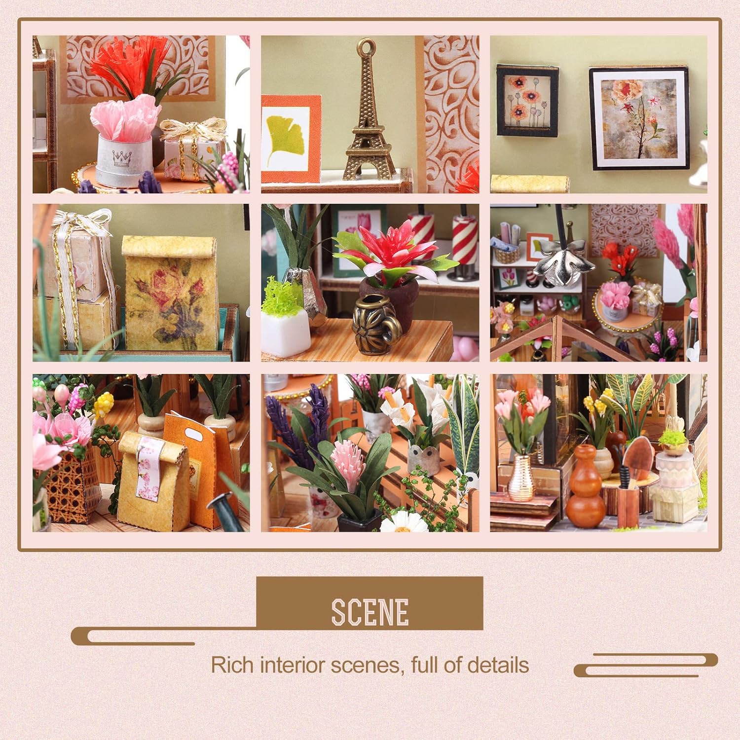 Greenhouse Booknook Kit, DIY Miniature Dollhouse Building Set, 1:24 Scale Wooden Diorama Model, Tiny Street House Craft for Adults,Home Bookshelf Decor Gift