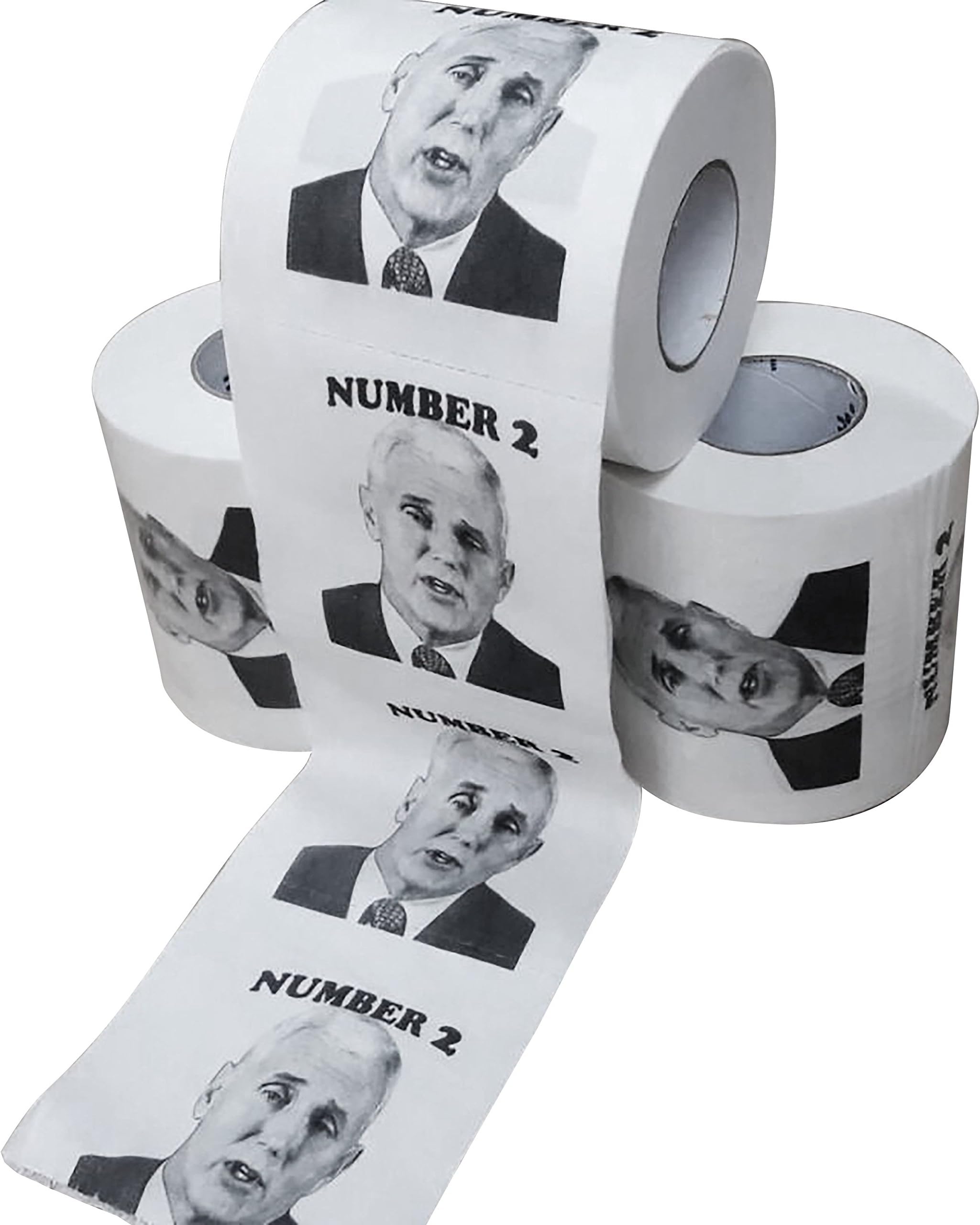 FunGags Mike Pence Novelty Toilet Paper Number 2 Republican Vice President Tissue, Funny Political Humour, Hilarious Prank Gift for Donald Trump Fans and Democrats.