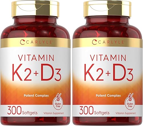 Miniatura 9 de Carlyle Suplemento de vitamina K2 y D3  300 cápsulas blandas  200 mcg K2 MK7 y 250mcg D3  Sin OMG, sin gluten
