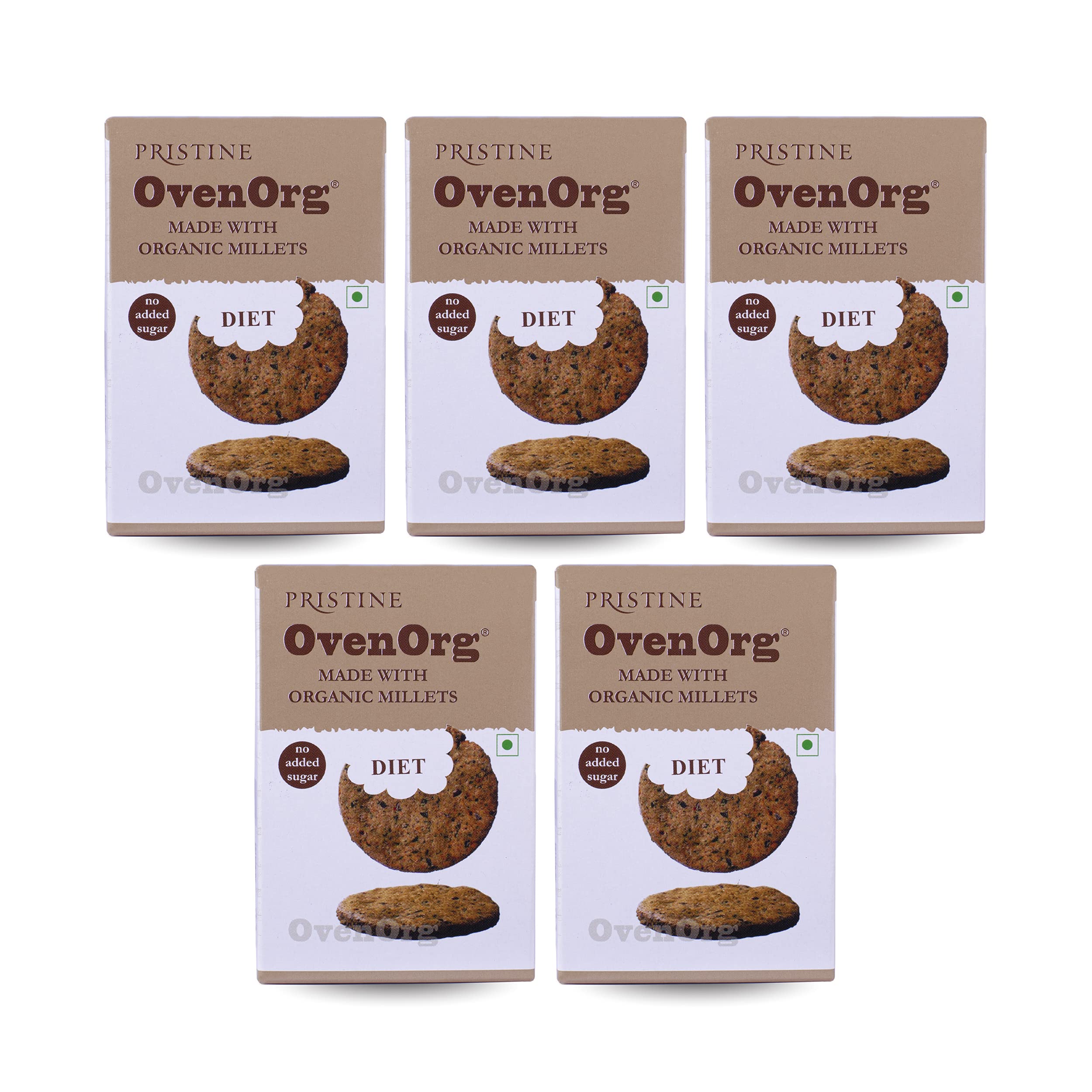 PRISTINE OvenOrg Organic Mixed Millet Biscuits Diet, 150gm each (Pack of 5)-image-10