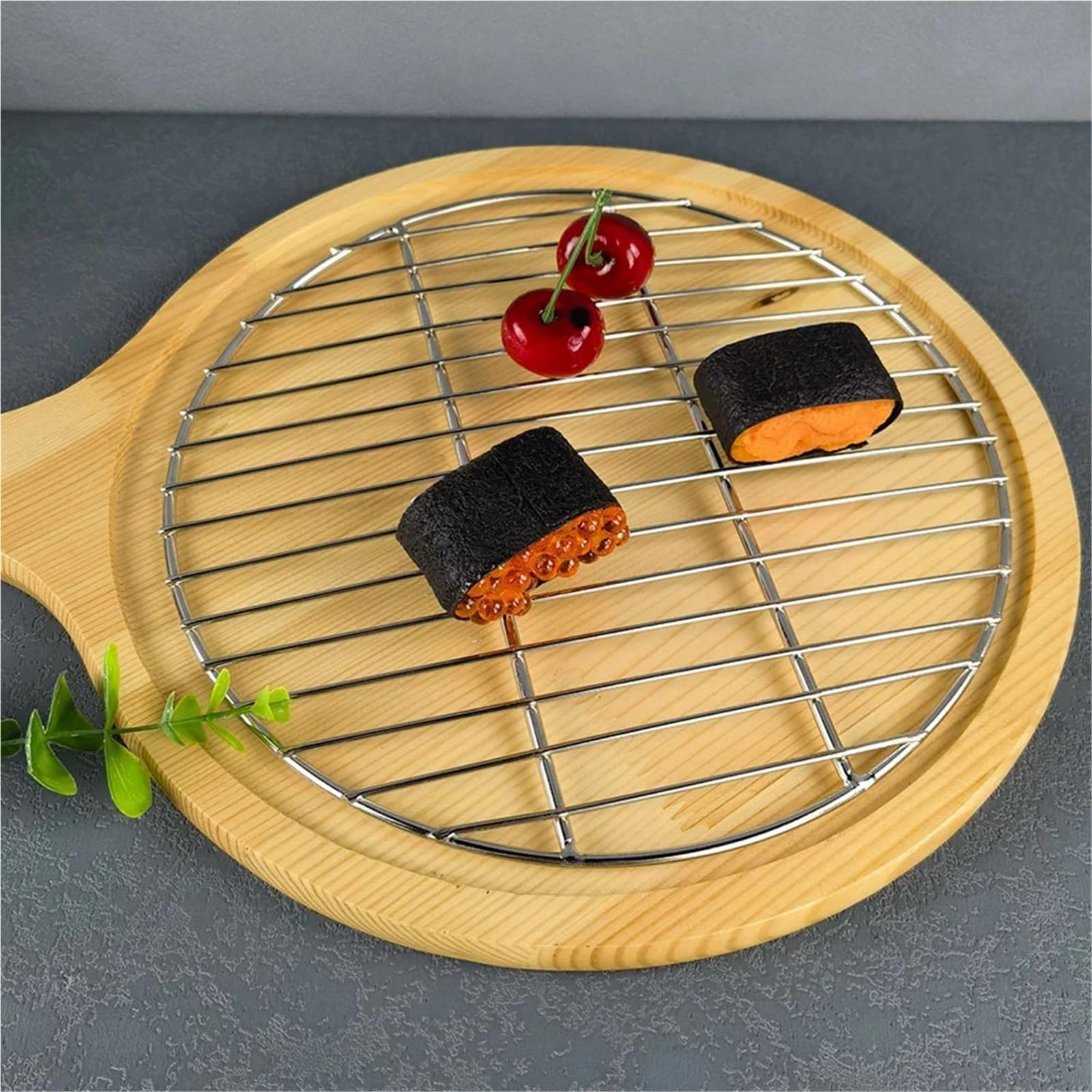 Mata do grilla ze stali nierdzewnej – okrągła siatka do grillowania na świeżym powietrzu, na kemping, do grillowania i grillowania, wytrzymała, nieprzywierająca, łatwa do czyszczenia