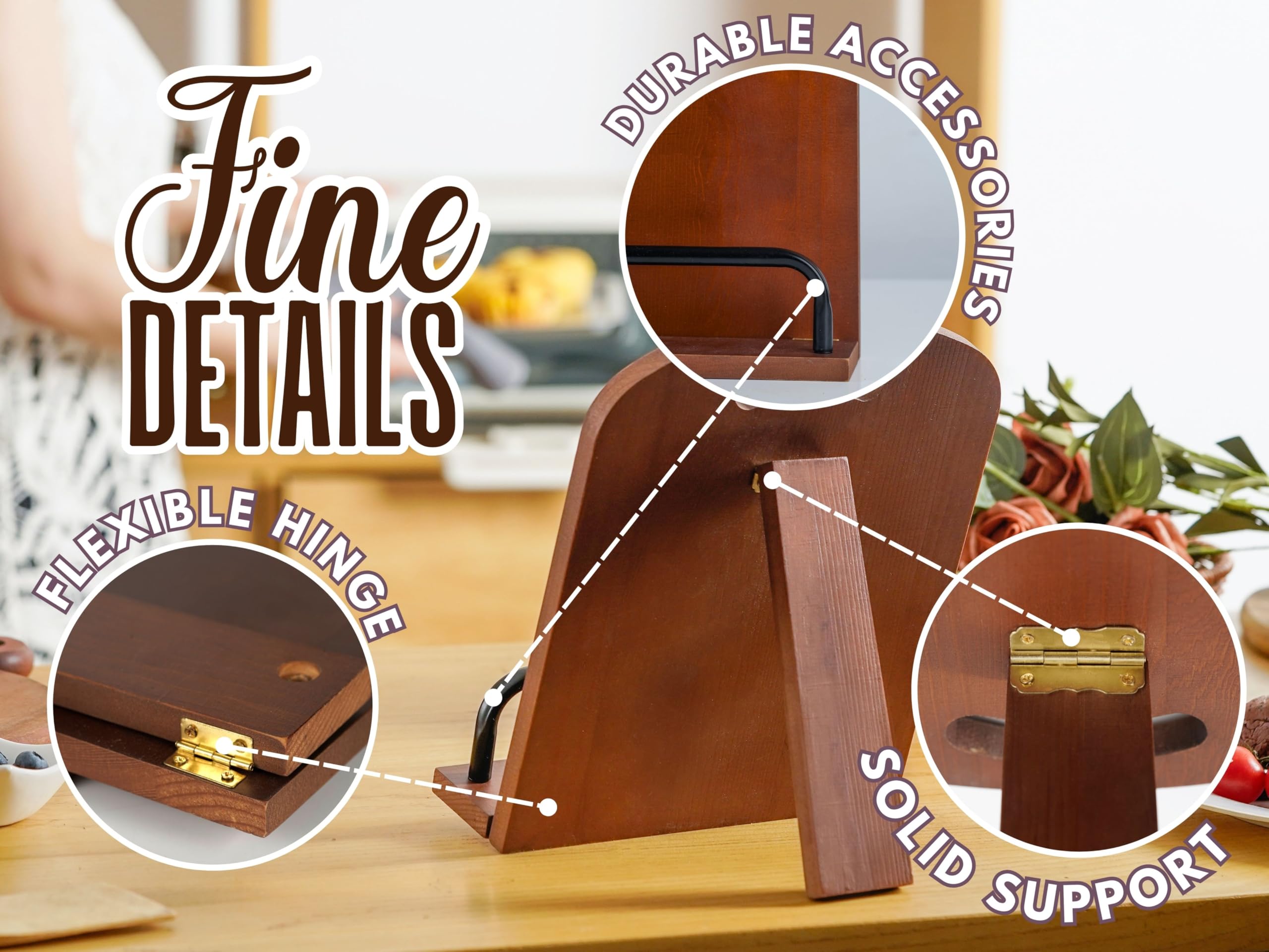 InnoBeta Mommom Gifts from Grandkids, Cookbook Stand for Kitchen Counter, Perfect Gifts for Mommom on Birthday, Adjustable Tablet Recipe Book Holder, Unique Kitchen & Home Decor