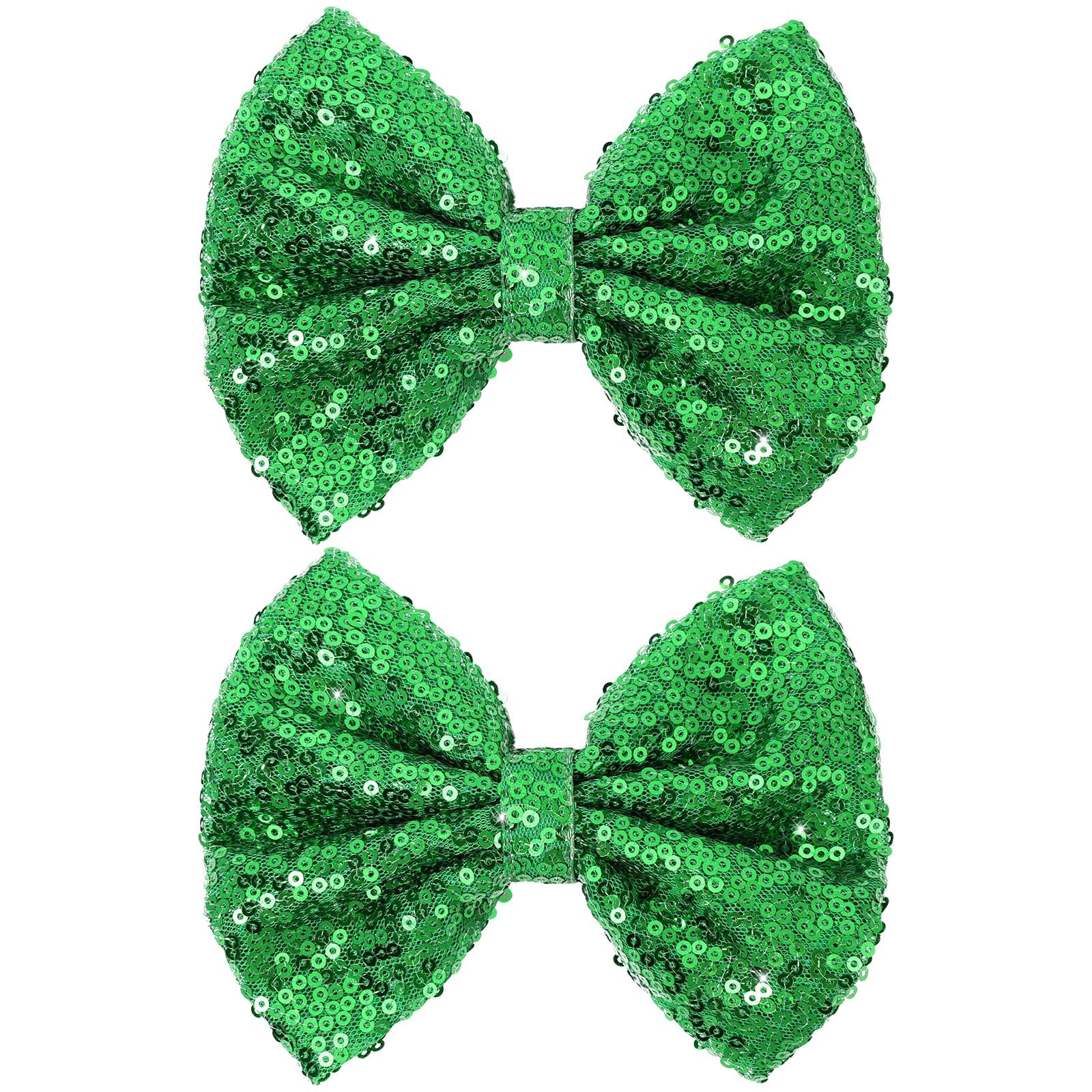Glitter Red Hair Bow Clips for Girls - Sparkly Sequin -15