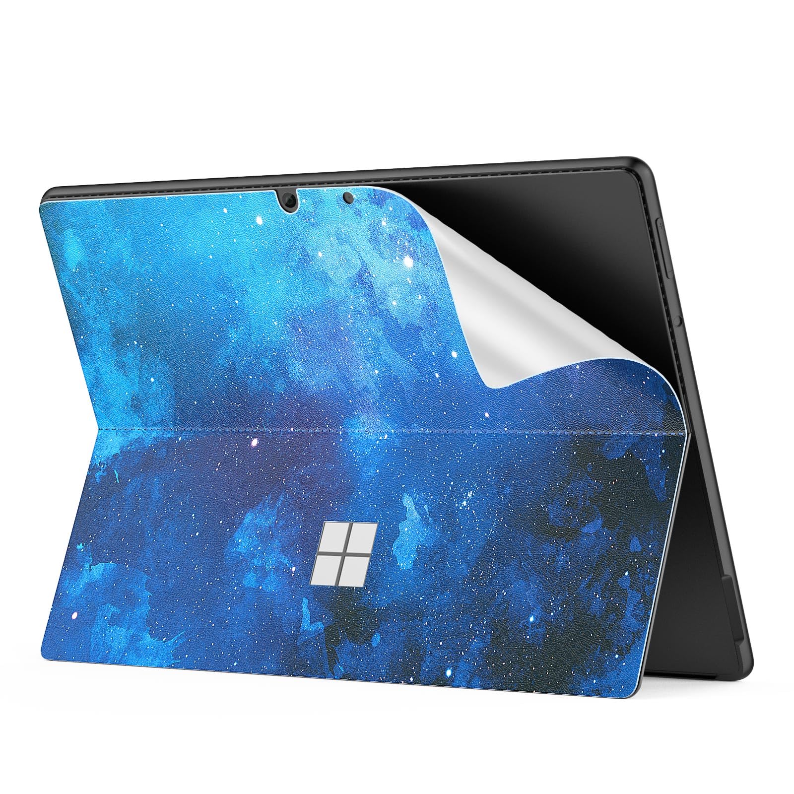 MoKo Tablet Back Skin Stick Decal for Microsoft Surface Pro 9 2022 / Pro 8 2021 Release Tablet - 13 Inch, PU Leather Protective Decal Body Skin Cover for Surface Pro 9/8 13", BlueStarrySky