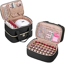 Yarwo Organizer Smalti per Unghie, Borsa da Viaggio per Smalti per 50 Flaconi (15 ml - 0,5 fl.oz) e Lampada Unghie UV, Busta di Stoccaggio per Smalti e Manicure, Nero (Solo Borsa)