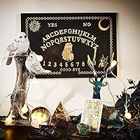 Vista 6 de CREATCABIN Kit de tablero de madera para el espíritu, 3 piezas, soporte para cartas de tarot, soporte de altar para mujer, soporte de exhibición