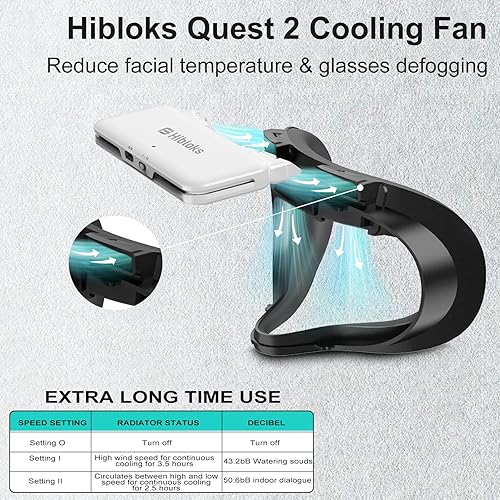Vista 5 de for Oculus Quest 2 Accessory Extended Grip and Face Cooling Fan