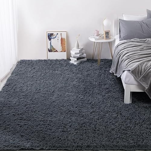 Miniatura 49 de HOMBYS Alfombra lanuda de 9 x 12 pies, alfombra de felpa ultra mullida de piel sintética grande para sala de estar, dormitorio, alfombra mullida