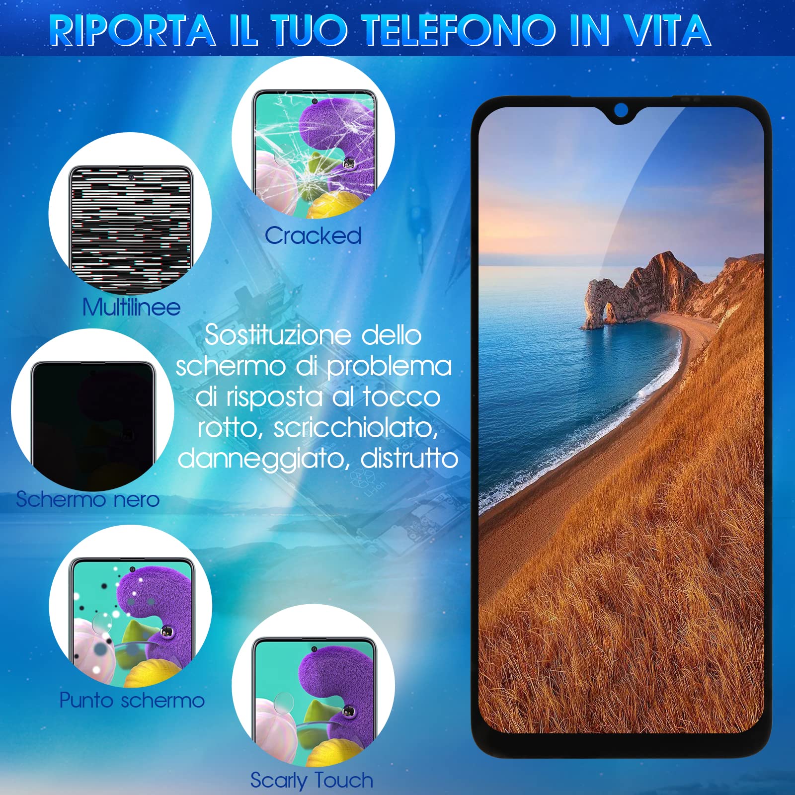 Écran LCD Complet + Vitre Tactile Pour Xiaomi Redmi 10A 6.53" - Noir - Neuf Avec Garantie 1 An