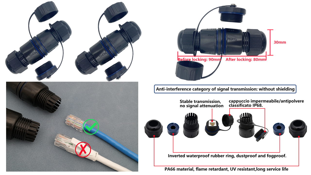 LAN ケーブル用 中継 コネクタ カプラー インサート イエロー 25個 Amazon.co.jp: CTRICALVER 防水RJ45カプラー 防塵キャップ付き