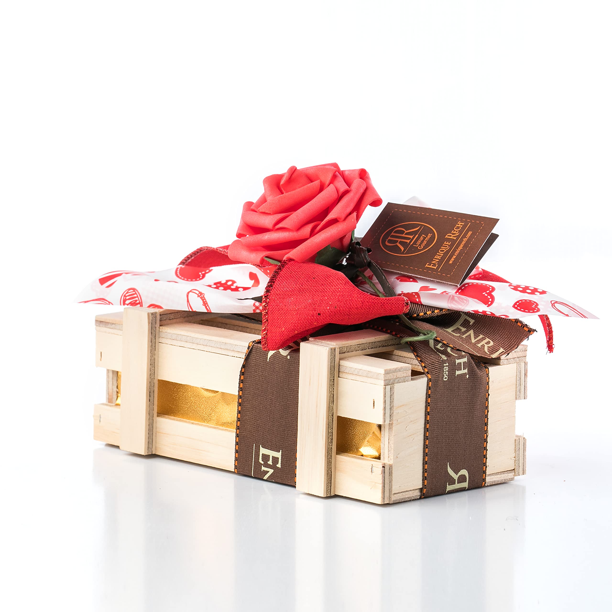 Pack de Bombones Enrique Rech - Regalos Originales con Dulces y Chocolates - Caja de Dulces para San Valentin, Cumpleaños, Dia del Padre o la Madre, Enamorados - Cesta Regalo para Mujer (250g)