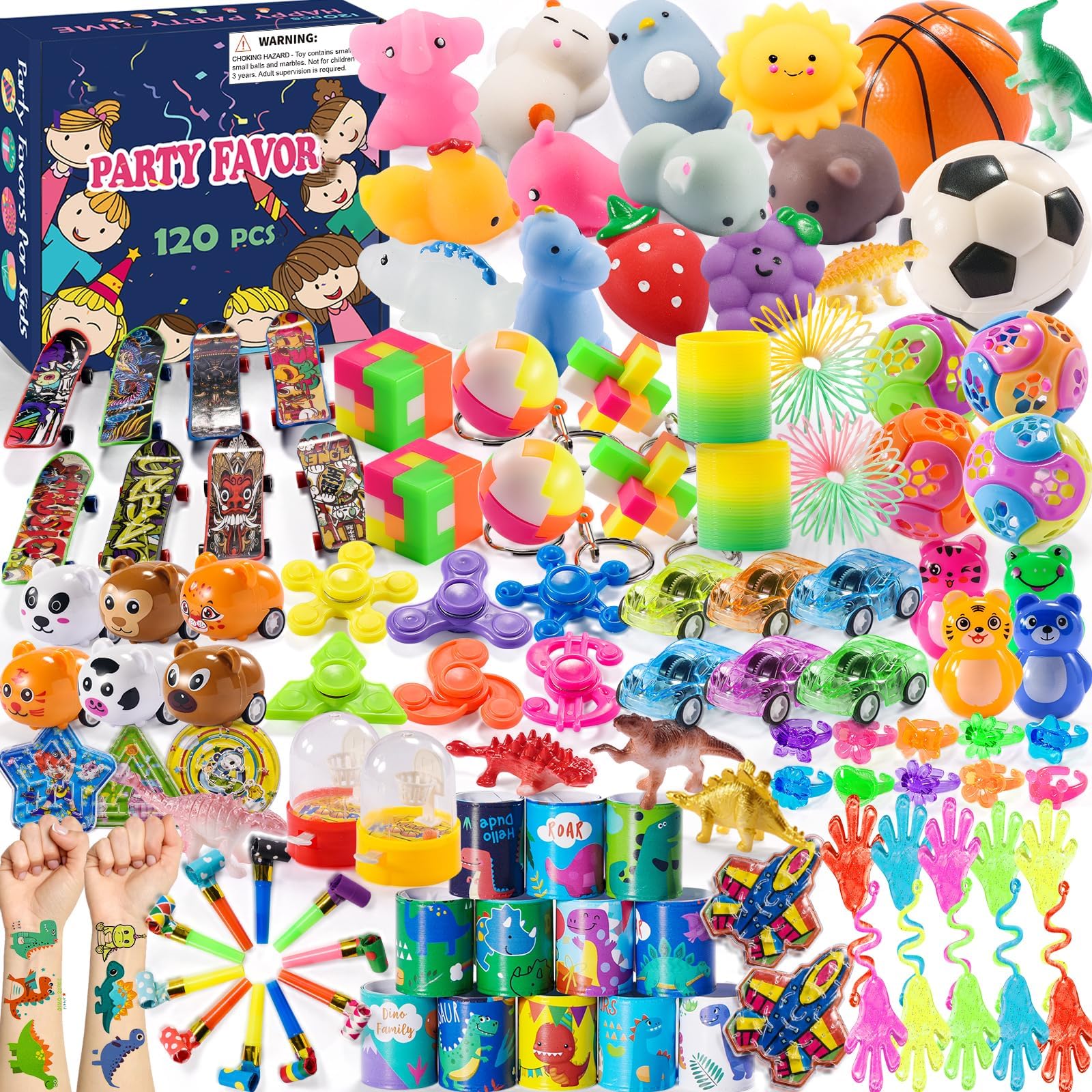 120PCS Party Favor for Kids Treasure Prizes box Toys, Goodie Bags Stuffers for Classroom Rewards, Small Fidget Bulk Pinata Toy Fillers, Birthday Gift Little Toy Prize Boy 3-5 4-8-12