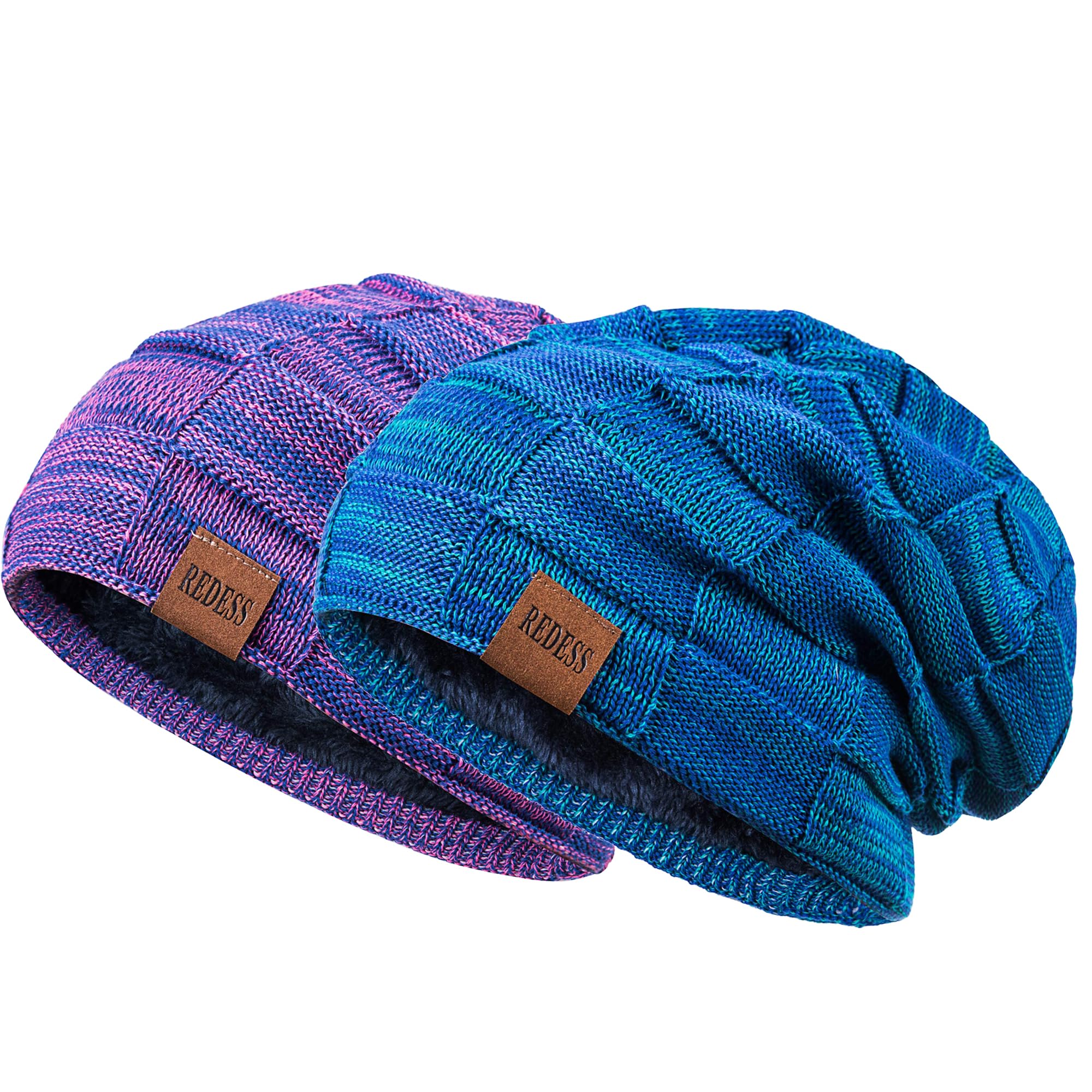 REDESS Beanie Hat for Men Winter Warm Hats Knit Slouchy Thick Skull Cap