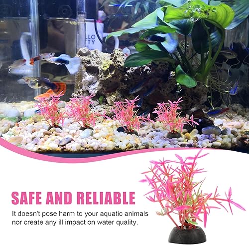 Miniatura 4 de POPETPOP 20pcs acuario paisajismo tanque de juguete grande tanque de peces viva plantas suculentas plantas artificiales acuáticas falsas decoración