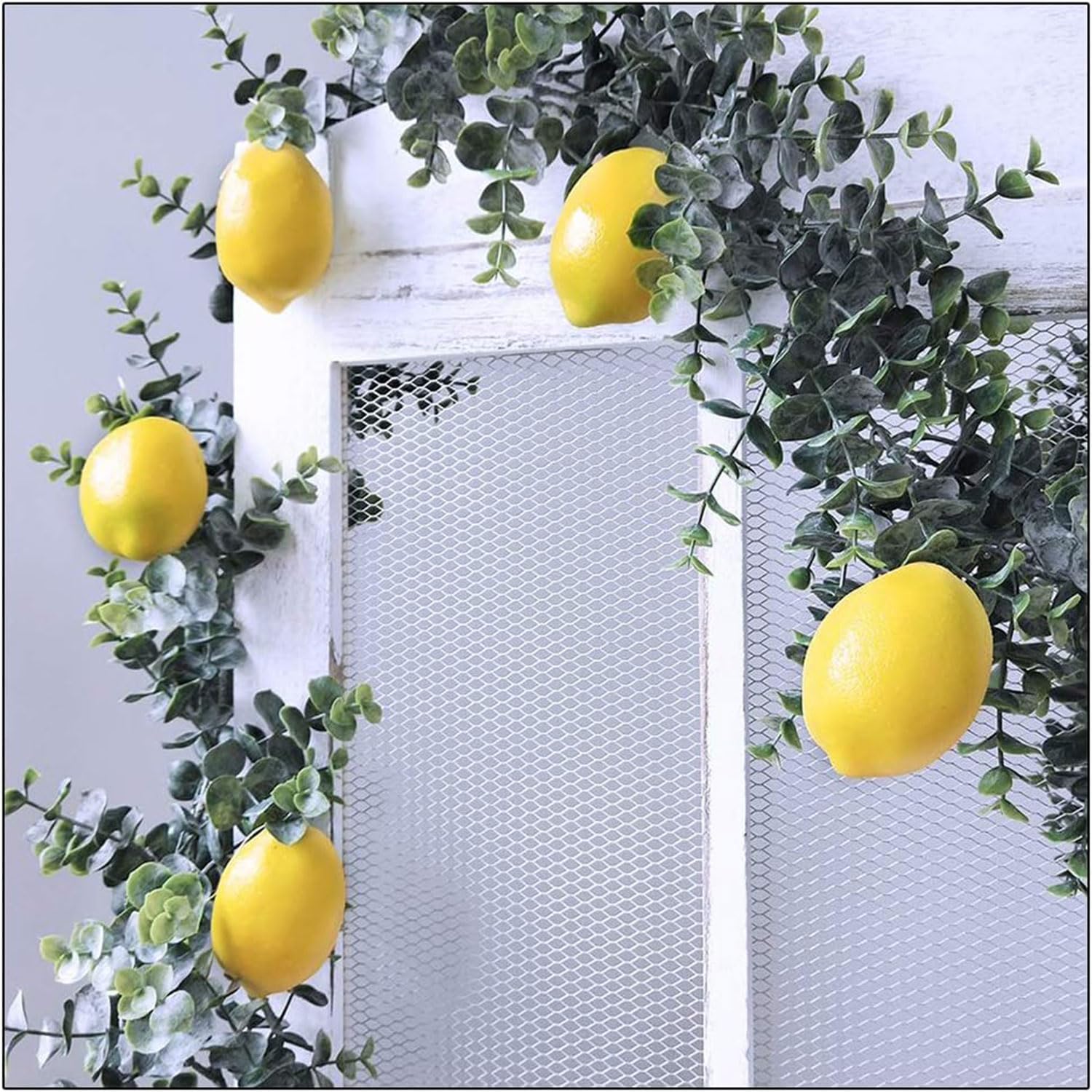 10 Piezas Limón Amarillo Artificial, Limones Amarillos Artificiales, Falso de Limón Artificiales, Limones Artificiales Decorativos para Decoración de Mesa de Cocina Hogar Centros de Mesa