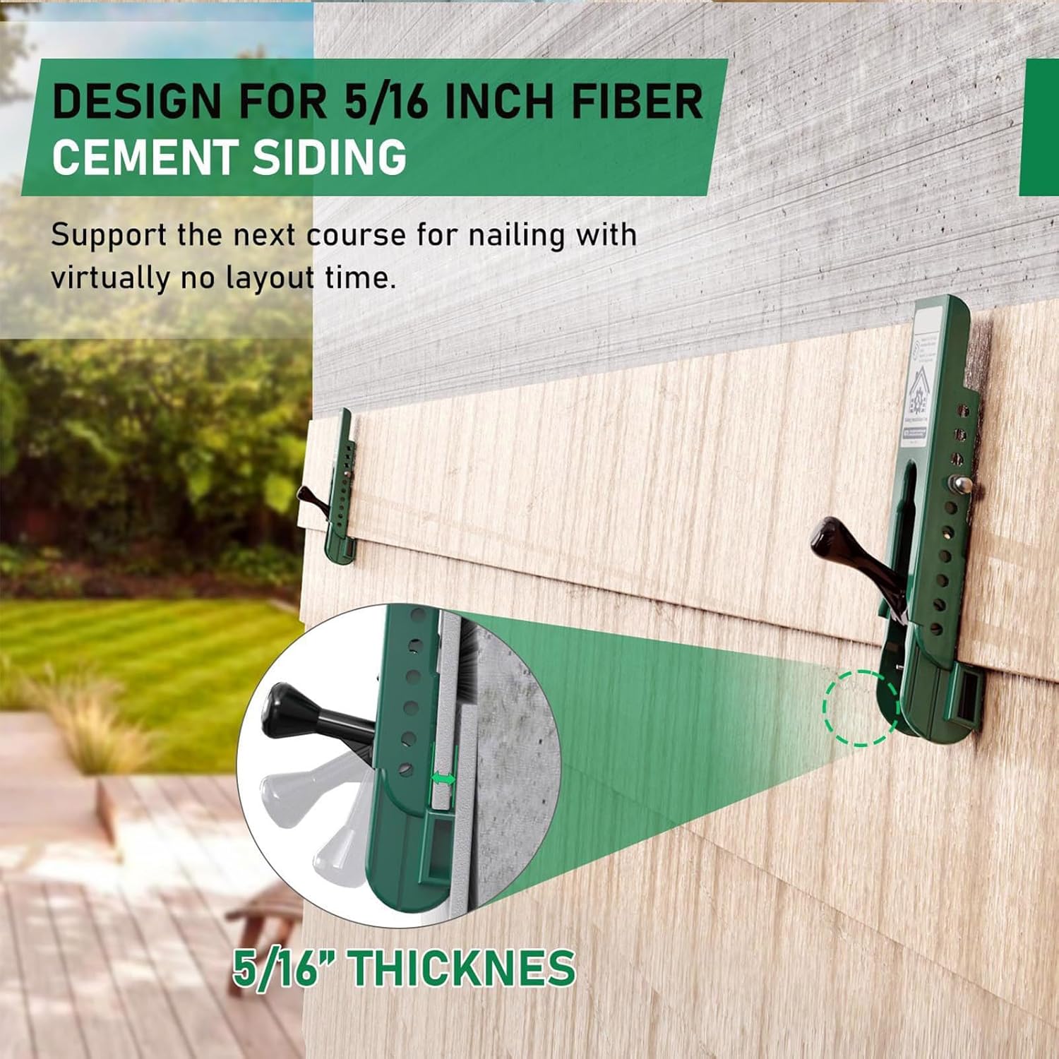 Fiber Cements Board Installation Aid With Rubber Grip Multiple Position Reveal Gauges For Single Person Application Siding Mounting Set