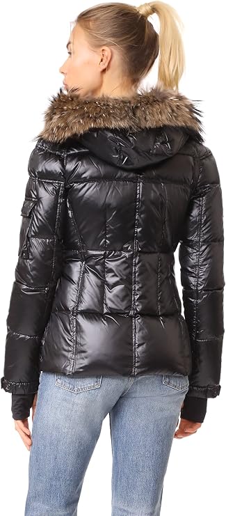 Down Puffer Jacket with Real Fur Hood 