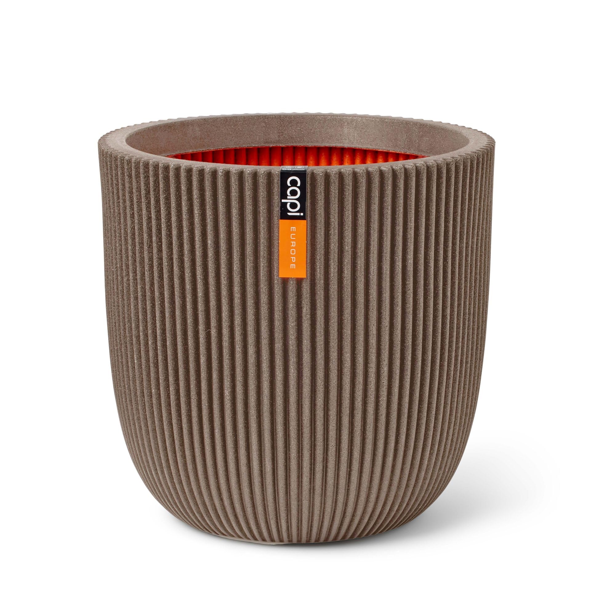 Capi Europe Groove - Warm Taupe - Planter Ball Groove Nl - 43X41 - Warm Taupe - Opening Ø35 - Pot For Indoor And Outdoor Use - Shatterproof - 100% Recyclable - Kgvwt933