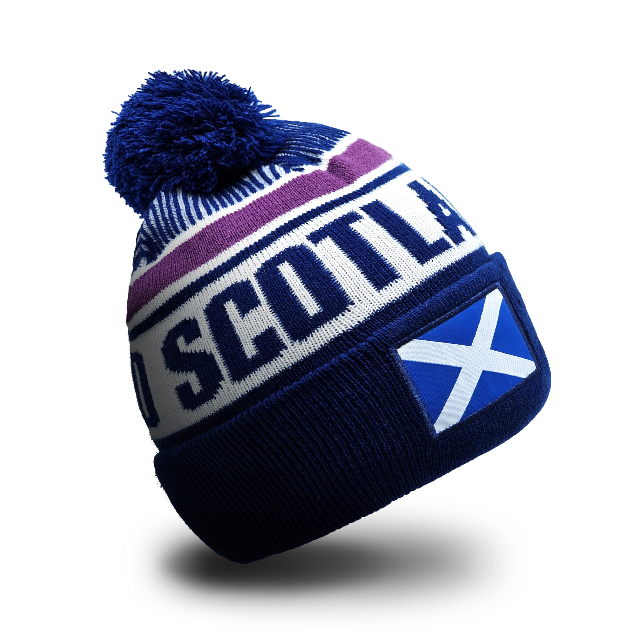 Strength & Honour Scotland Beanie Hat with Pom Pom - Scottish Unisex Adult Rugby Football Soft Touch Super Warm Supporters Fans Dressing Gift Accessory Sports Event