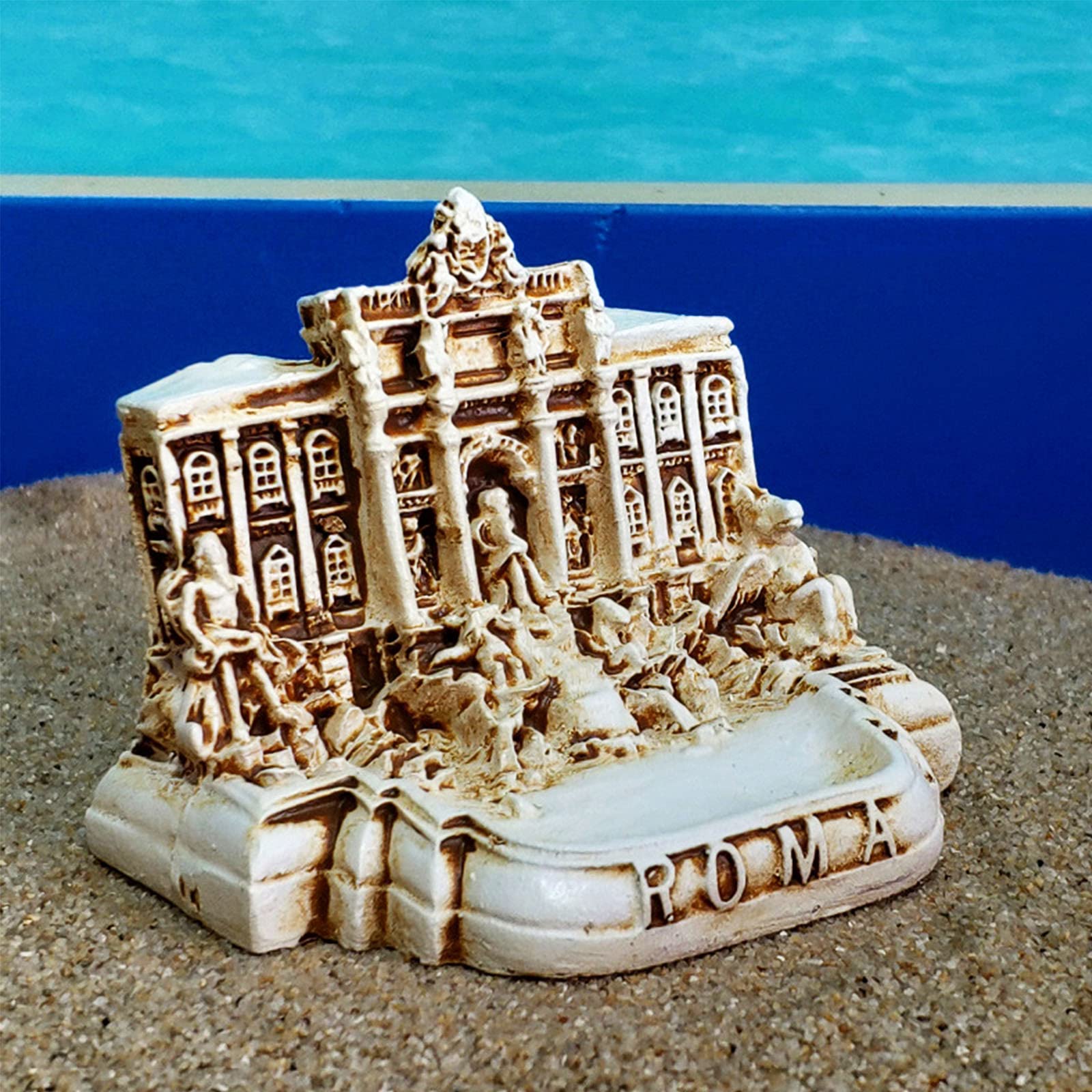 Kocris Casa Reptile Tank Decorations Rome Trevi Fountain Aquarium Decor Ancient Roman Reptile Turtle Lizard Spider Tanks Terrarium Building Décor Ornament Pet - Image 3
