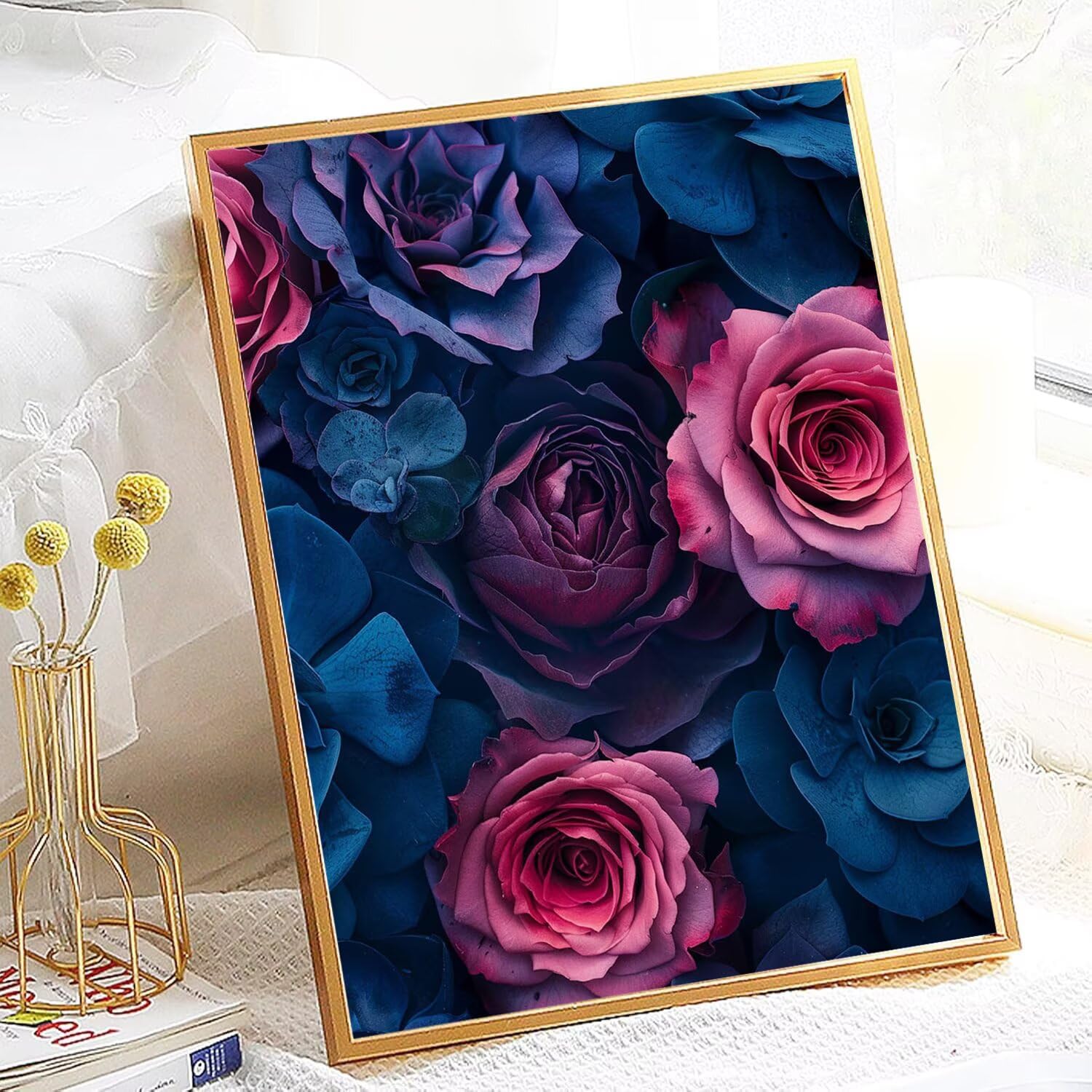 Farba według numerów dorosłych roślina 40 x 50 cm zestaw do malowania dla początkujących