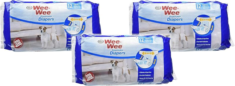 (Paquete de 3) pañales desechables para perros Wee-Wee Products pequeños