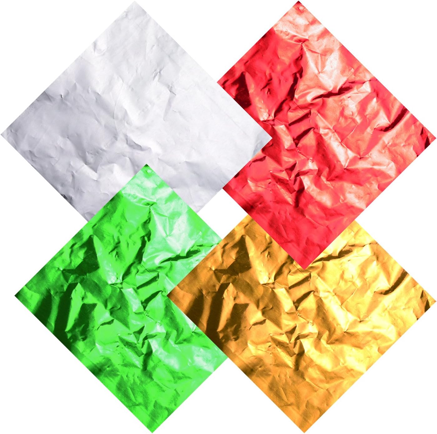 Hicarer 400 Pcs Foil Christmas Candy Wrappers 4x4 Inch, Chocolate Wrappers