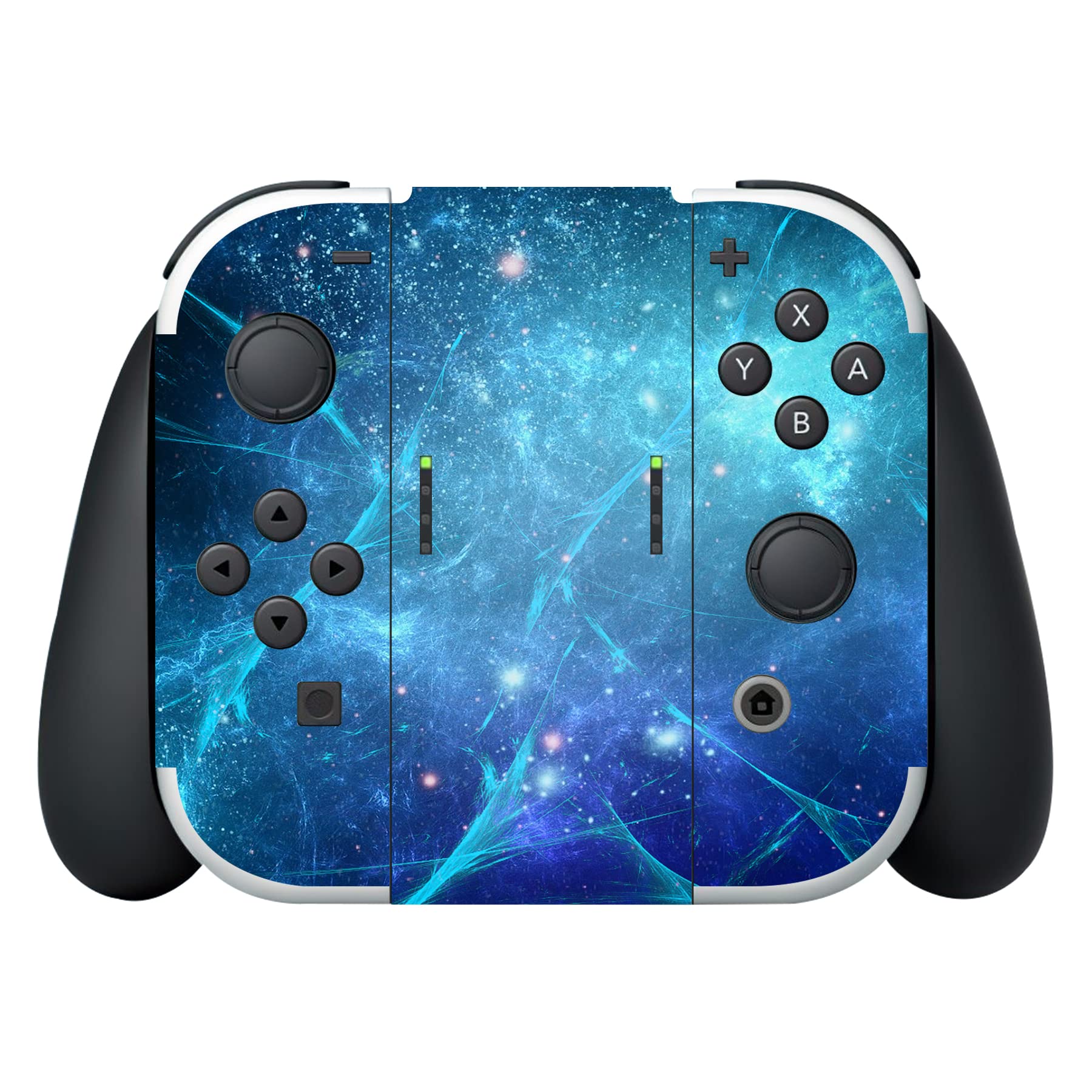 PlayVital Pegatina Protectora Completa para Nintendo Switch OLED - Calcomanías Decorativas para Joy-con y Consola, Skin Stickers Adhesivos (Azul Nebula) — view 7