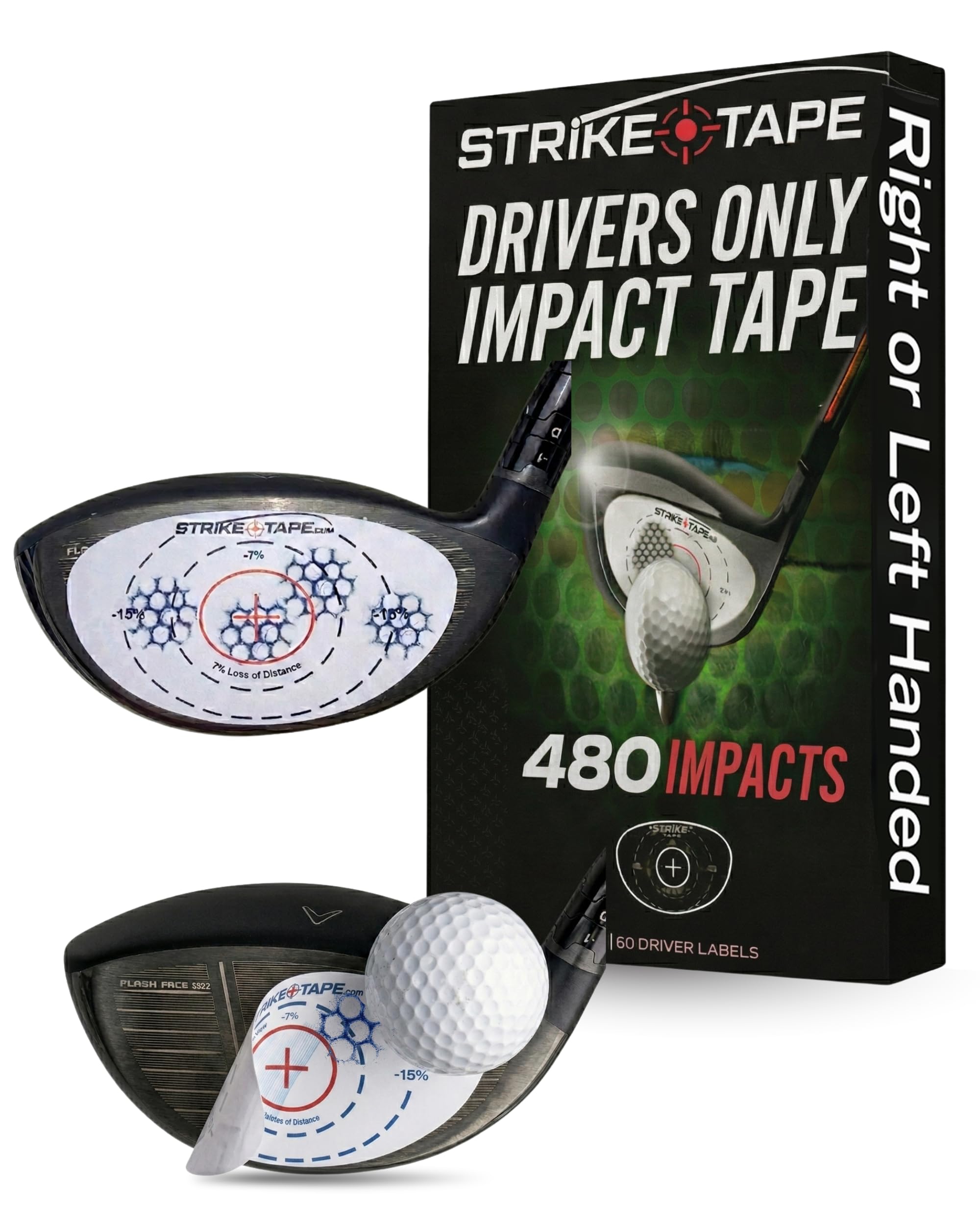 Strike Tape Golf Impact Tape Easy-Peel L/R Hand No Residue Impact Stickers
