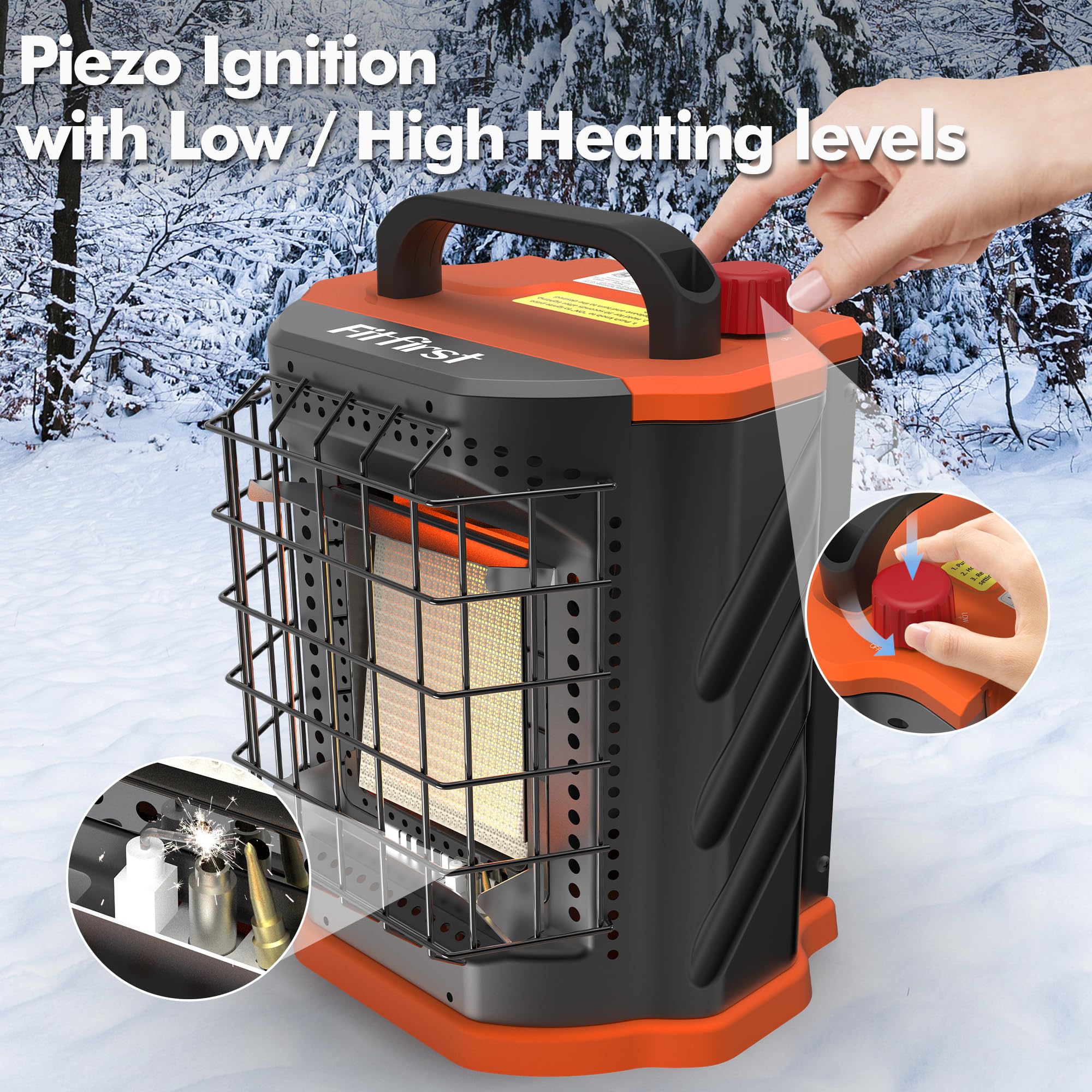 Fitfirst Portable Propane Heater - Outdoor Camping Heater -6