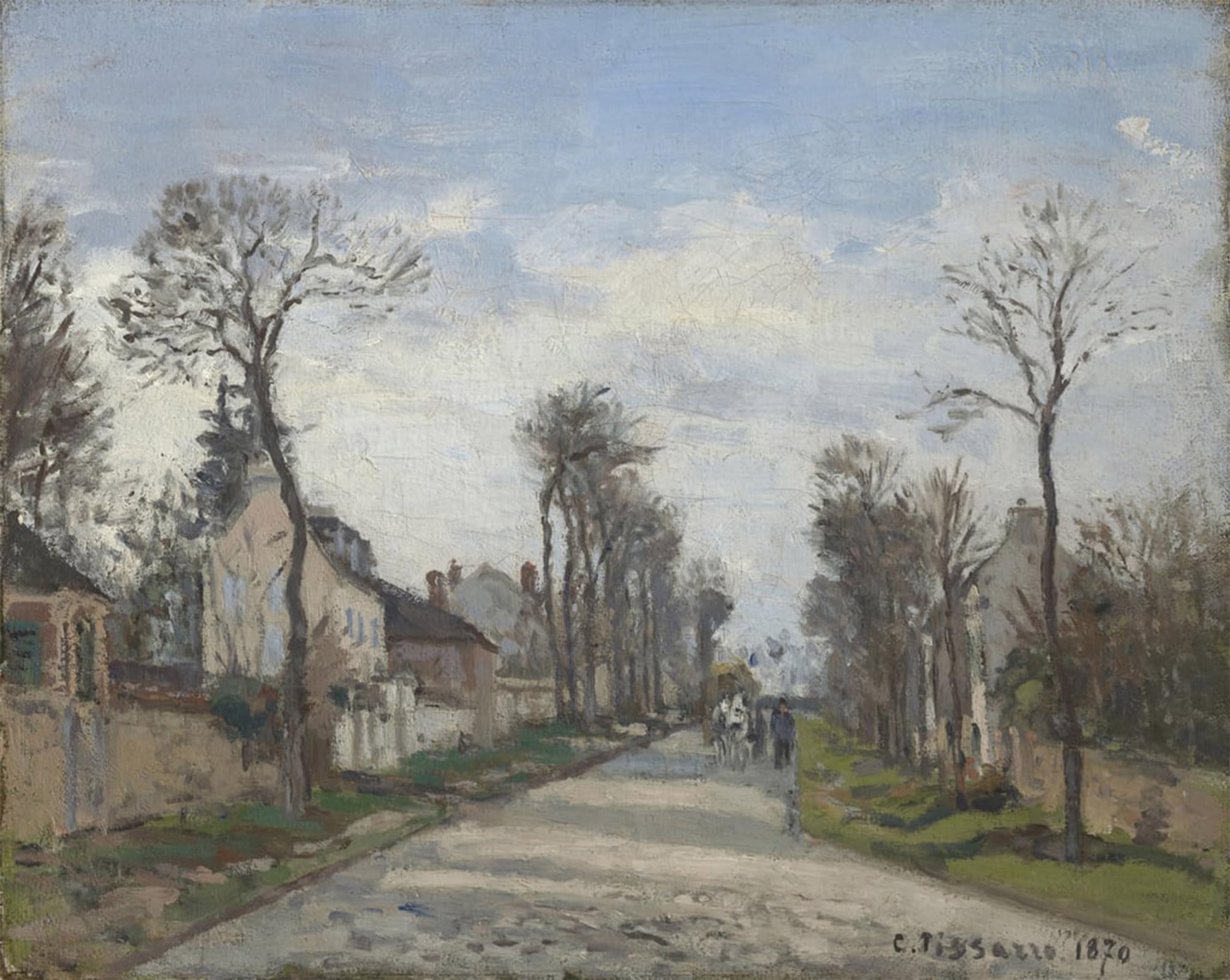 ARTXLXXBN Famous Painting Art Wall Decor Abstract Art Picture Road to Versailles Louveciennes by Camille Jacob Pissarro Animal Pictures for Home Decor 60x90cm