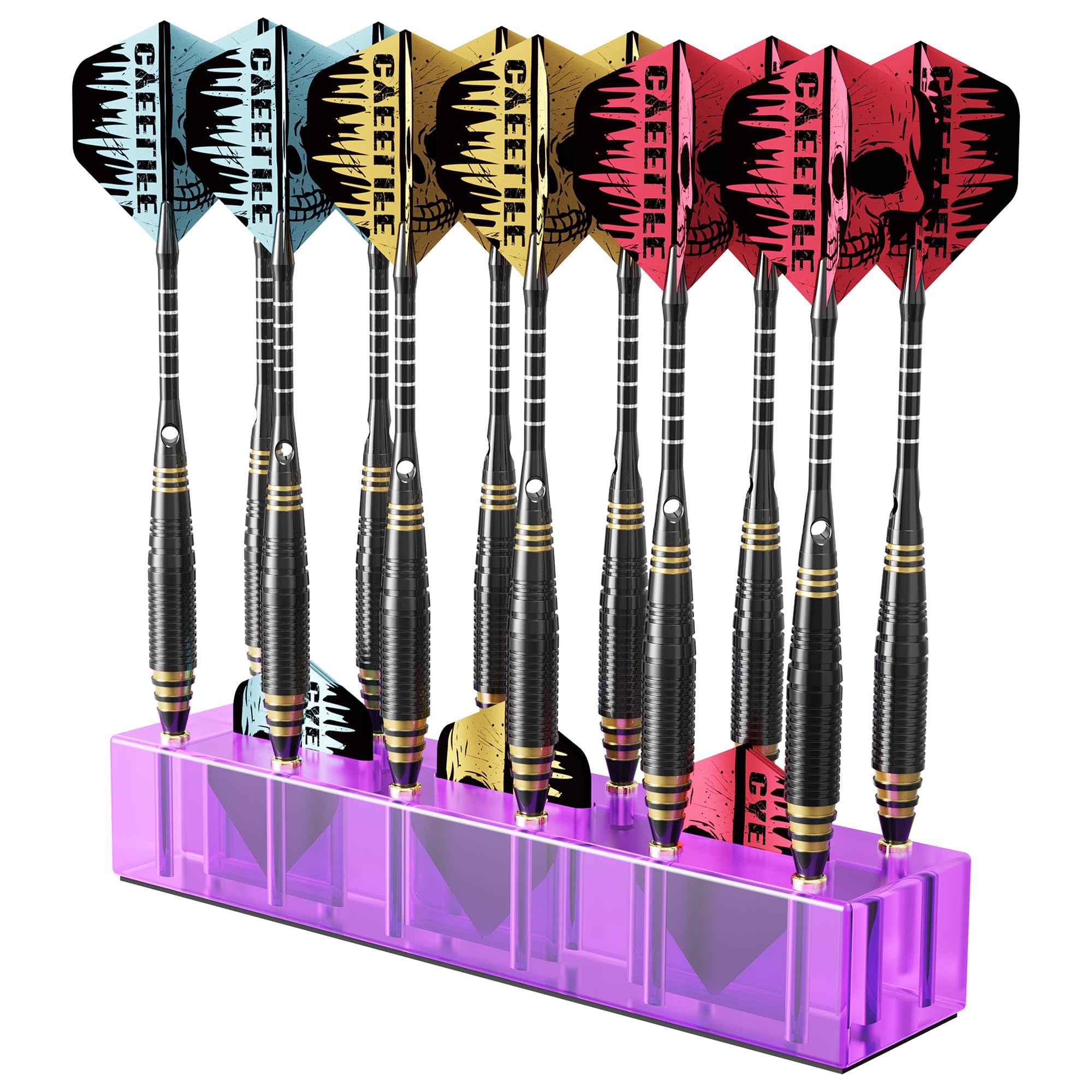 CyeeLife Dart Display,Darthalter,Acryl Dartständer,Darts Displayständer für 12 Dartpfeile,Dart Zubehör (Lila)