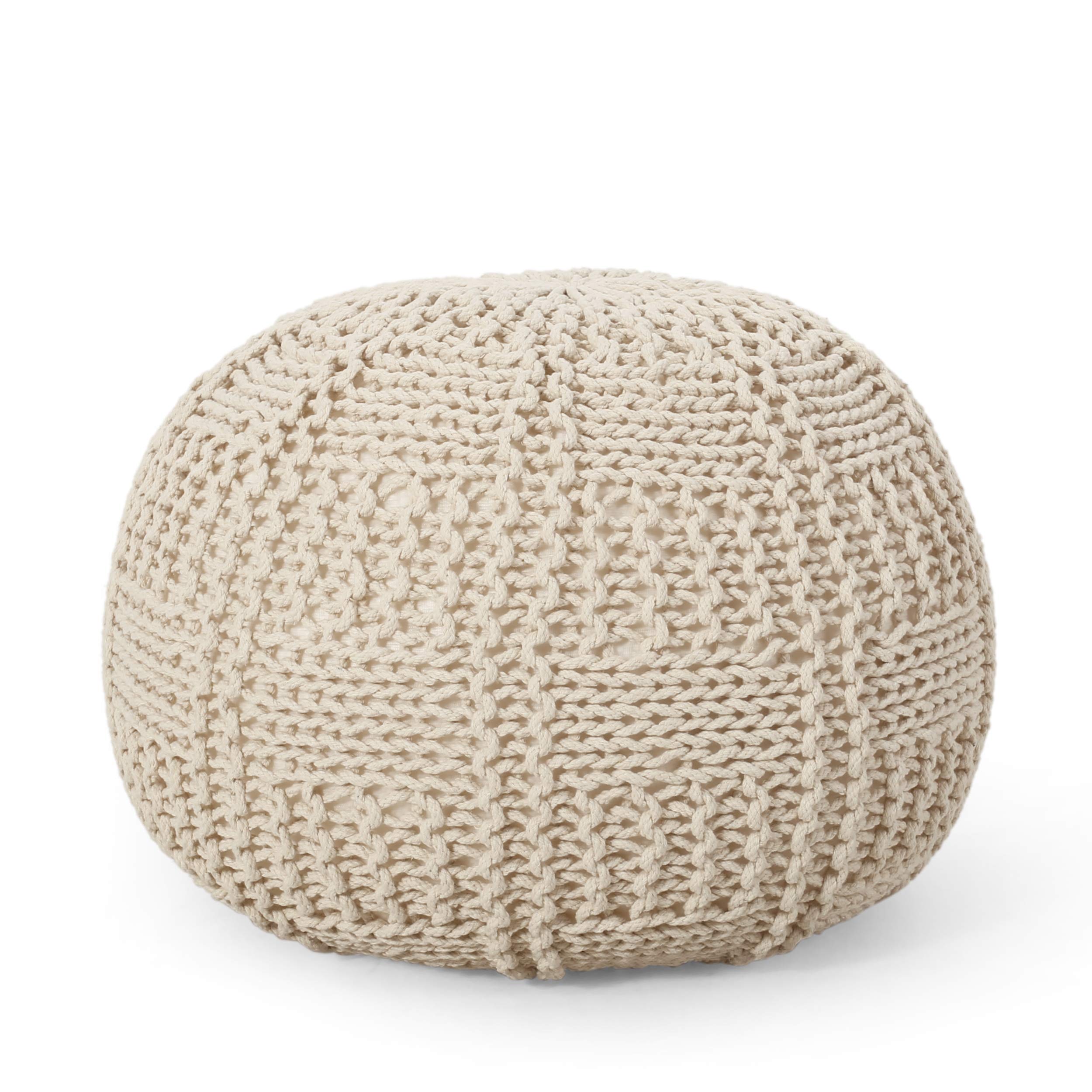 Christopher Knight Home Hortense Pouf, Ivory