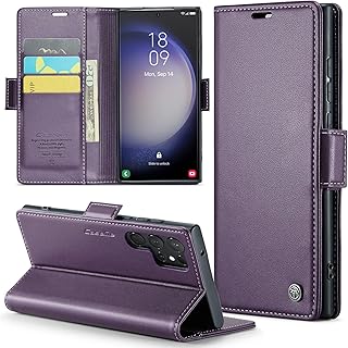 Lxisxcna Samsung Galaxy S23 Ultra 5G Wallet Case with [RFID Blocking] Card Holder Magnetic Kickstand,Leather Flip Protective Case Wallet for Samsung Galaxy S23 Ultra 5G 6.8 Inch (Purple)