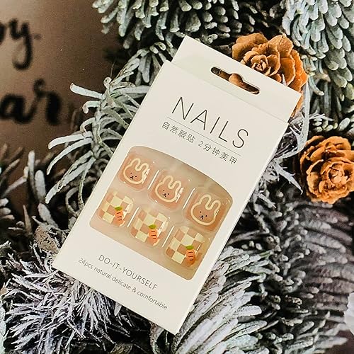 Miniatura 288 de Uñas postizas a presión con diseños de diamantes de imitación, uñas postizas reutilizables de cobertura completa con pestaña adhesiva, uñas postizas