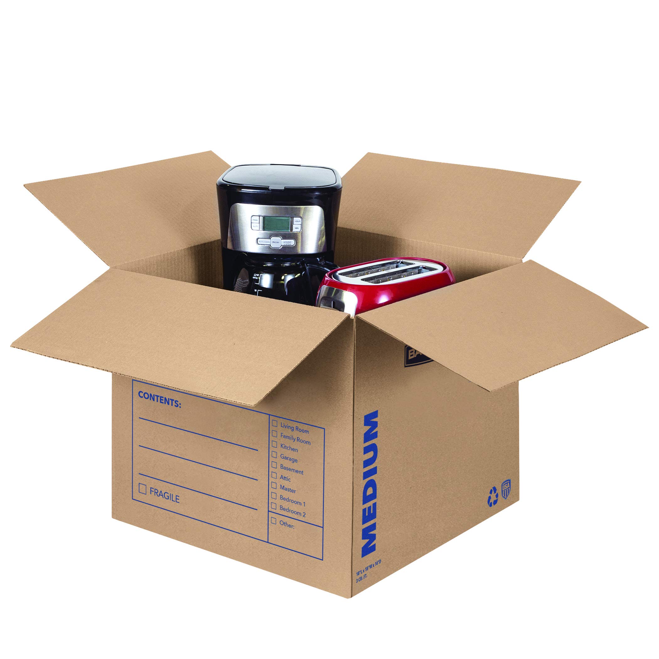 Bankers Box Umzugskartons Basic, vorgedruckt, zum Beschriften, 10 Stück