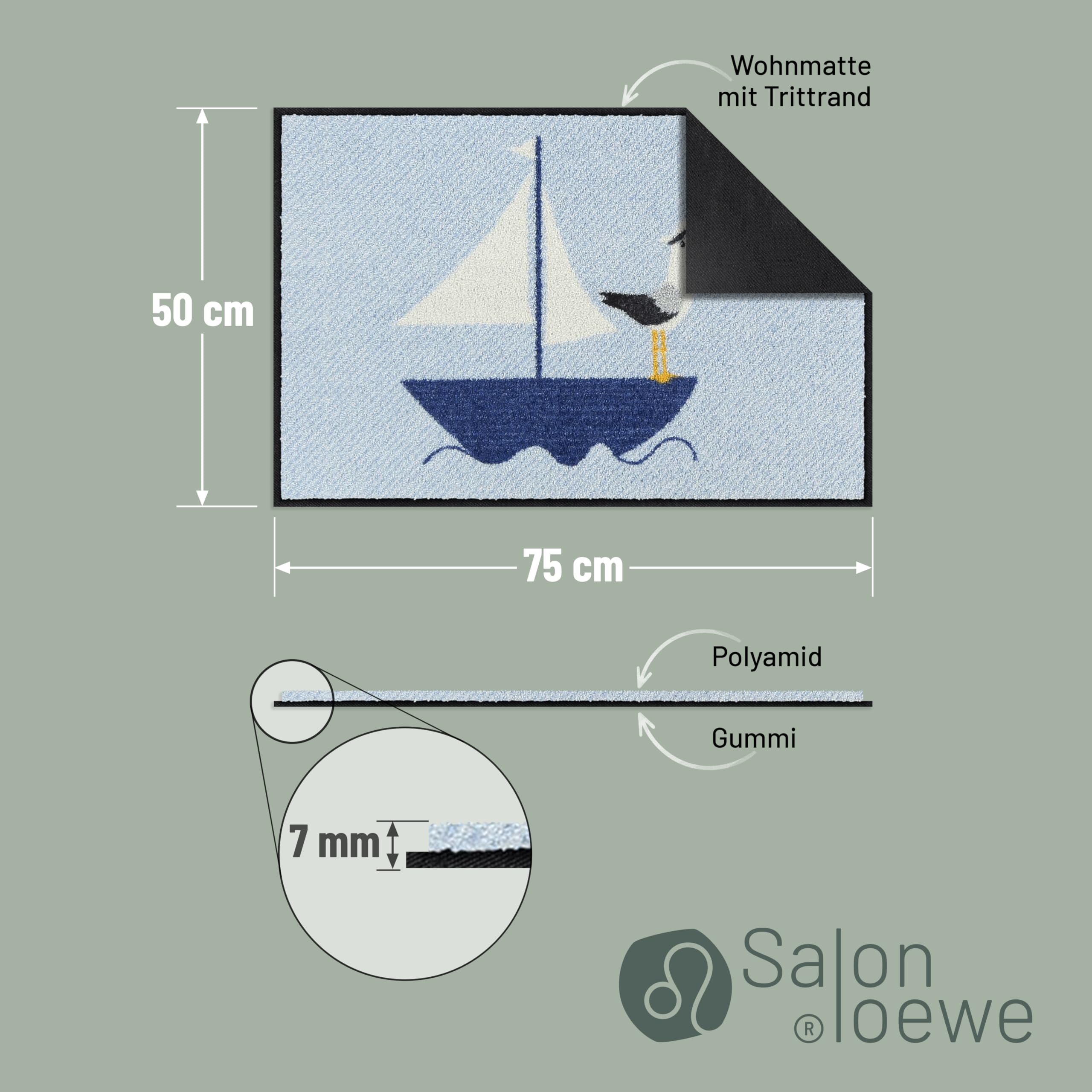 Salonloewe Captain Jonas Paillasson lavable et antidérapant, 50 x 75 cm, 100 % PVC, pour l'intérieur et l'extérieur