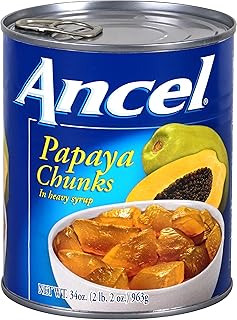 Ancel Papaya Chunks, 34-Ounce (Pack of 12)