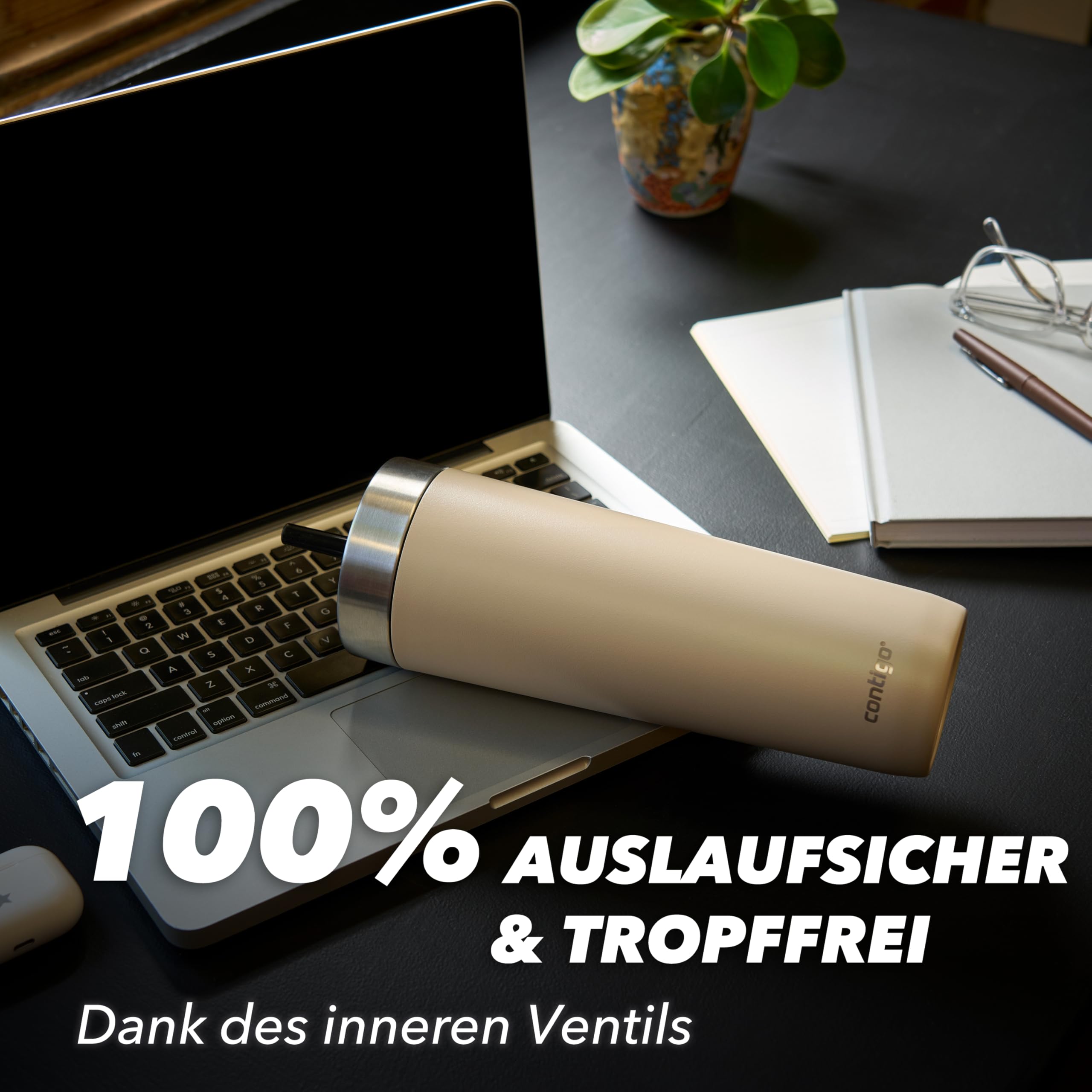 Contigo No-Spill Tumbler | Thermosflasche mit Strohhalm | 720 ml
