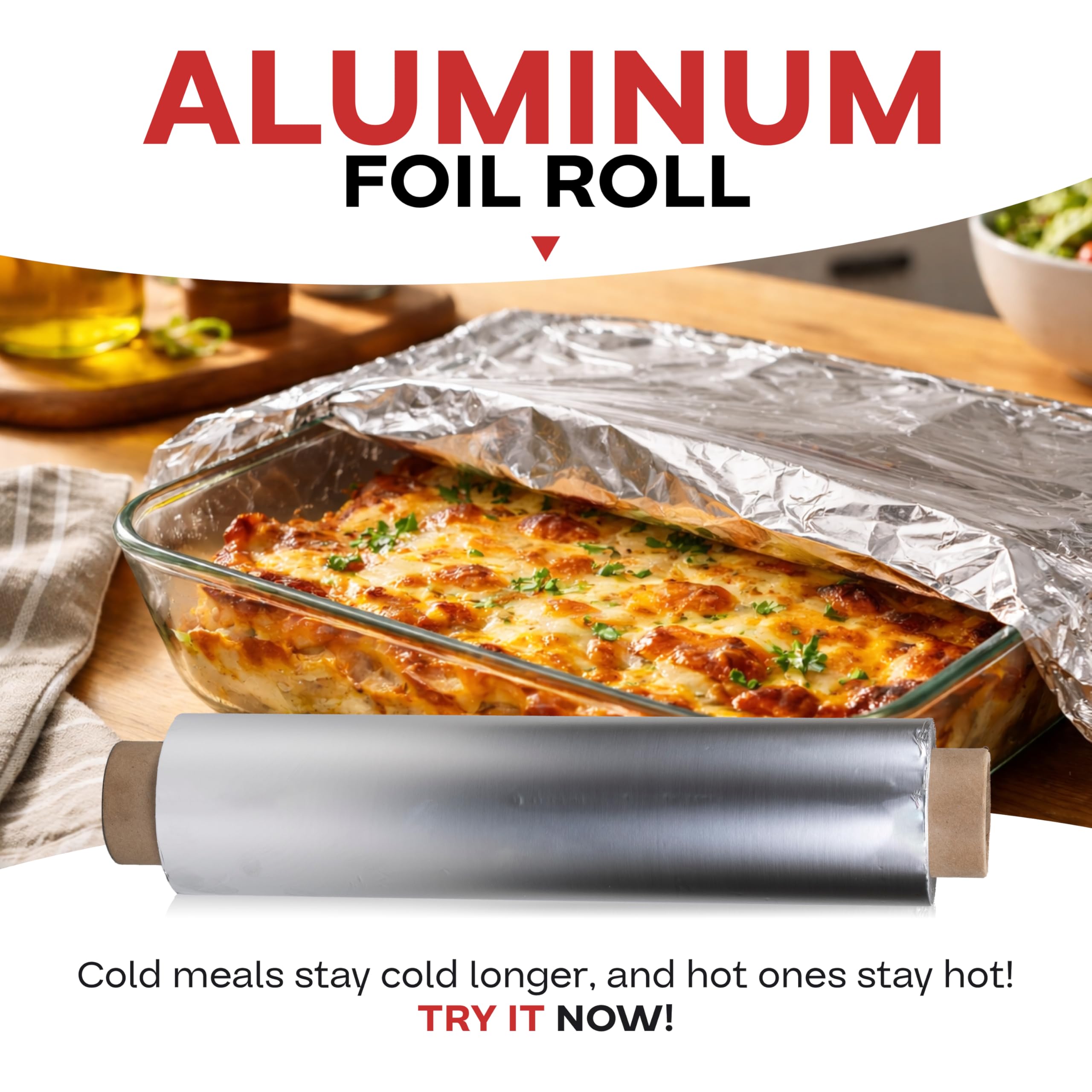 IDL Packaging Rotolo di ricarica in foglio di alluminio da 30,5 cm x 500 m per dispenser FoilMaster WP-179DA Larghezza 30,5 cm - Foglio di latta standard per grigliare, avvolgere, affumicare, cuocere