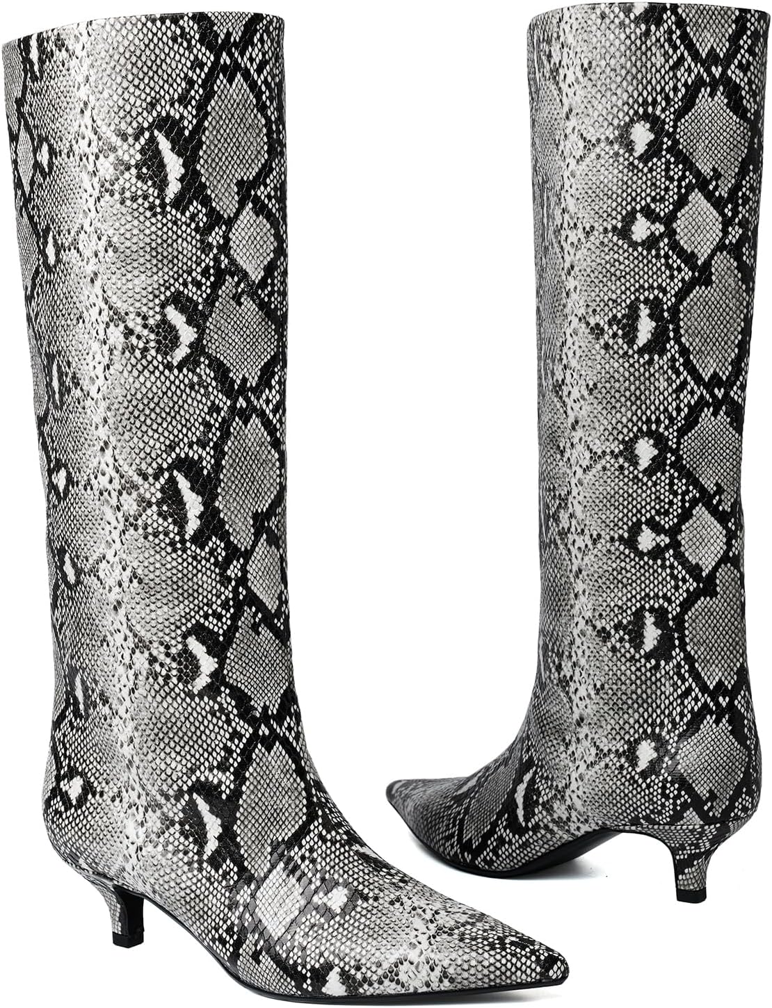 Marravosse Women's Knee High Boots Kitten Heel Pointed Toe Pull on Tall Boots for Women - Image 4