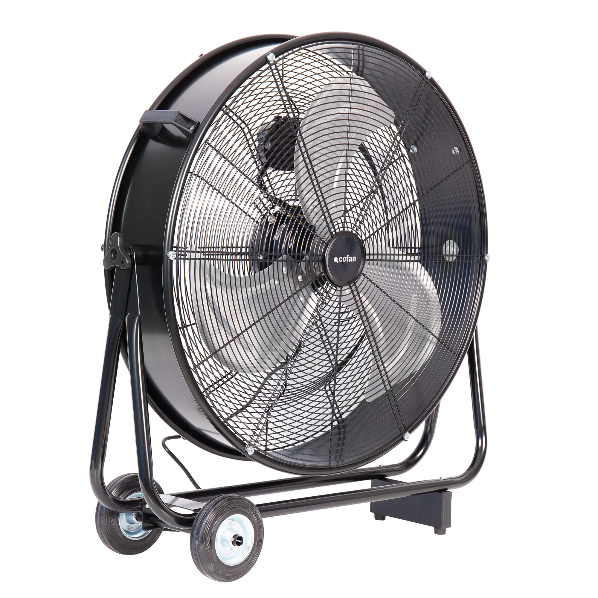 Cofan Ventilador Industrial de Suelo 200 W, 75 cm, 3 Velocidades, 3 Aspas de Aluminio de Alta Resistencia, con Ruedas, sin Asas, Motor Potente, Color Negro