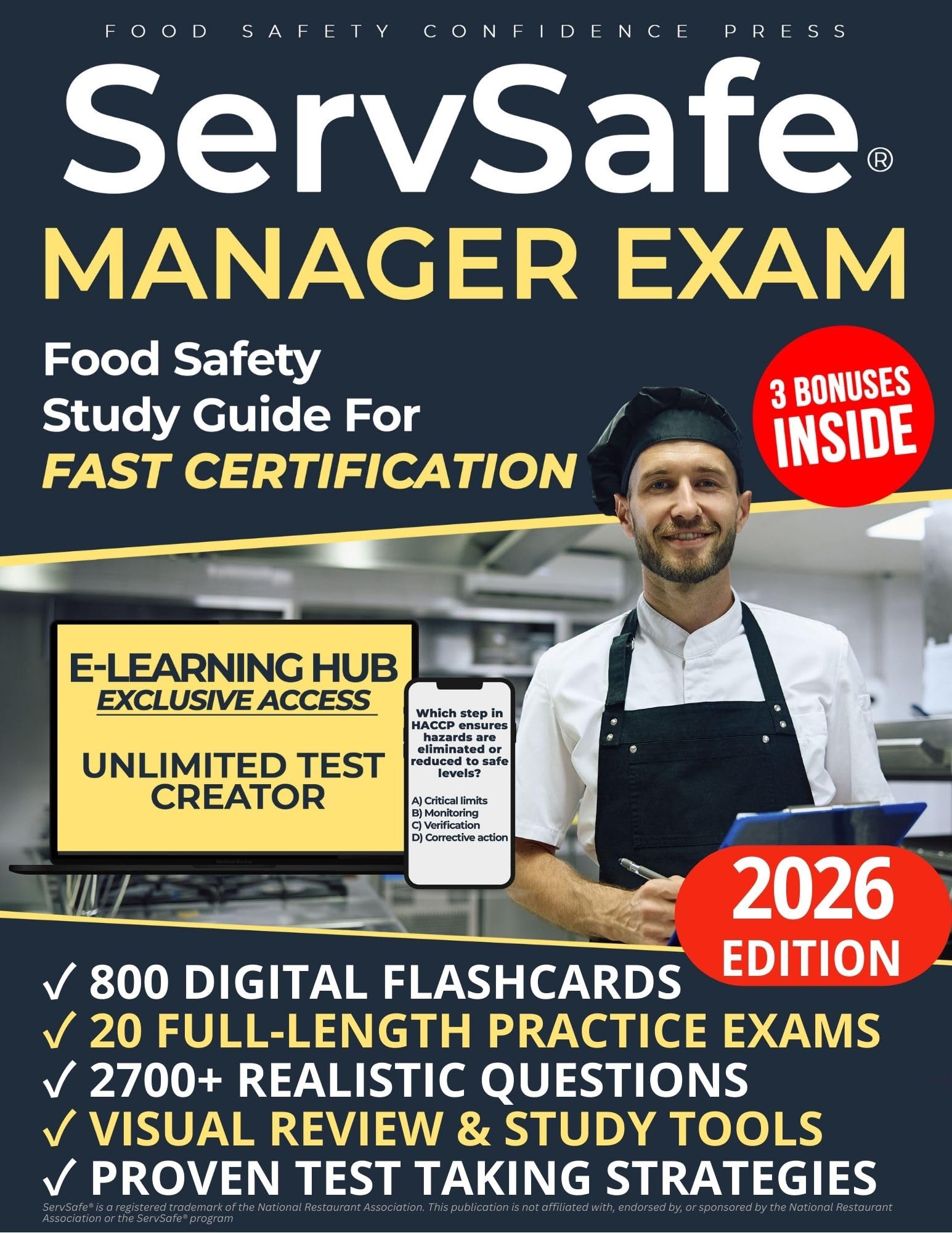 ServSafe® Manager Exam Food Safety Study Guide For Fast Certification: Everything You Need To Prepare With Confidence: Realistic Questions, Answer Explanations, Visual Aids, Tips For Top Results