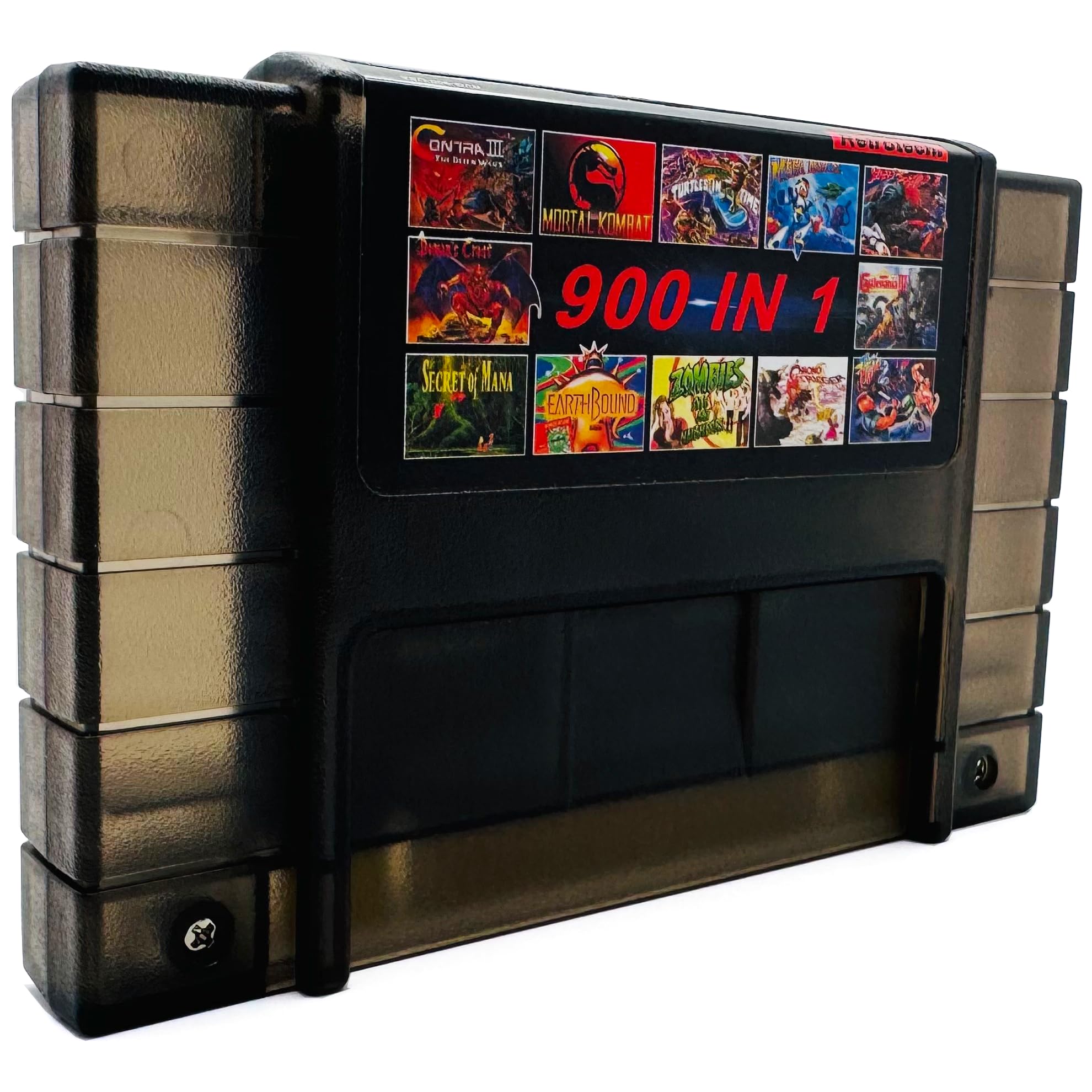 Amazon.com: Retrotech 900 In 1 Game Cartridge For SNES Super  SNES 900 in 1 Super Nintendo Multi Cart transparent black 16Bit Select your game main image 1
