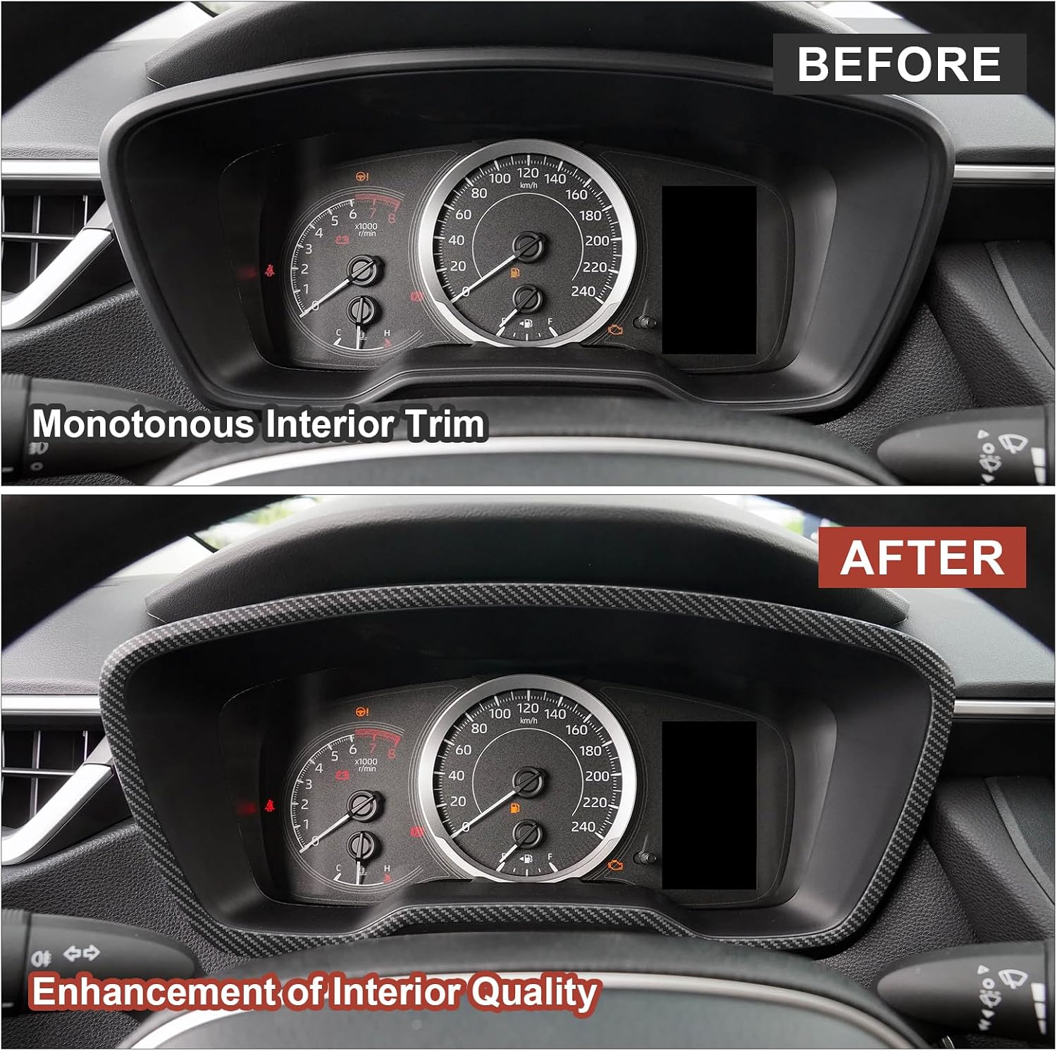 Carbon Fiber Dashboard Panel Cover Compatible with Toyota Corolla 2020–2026 & Corolla Hatchback 2019–2026