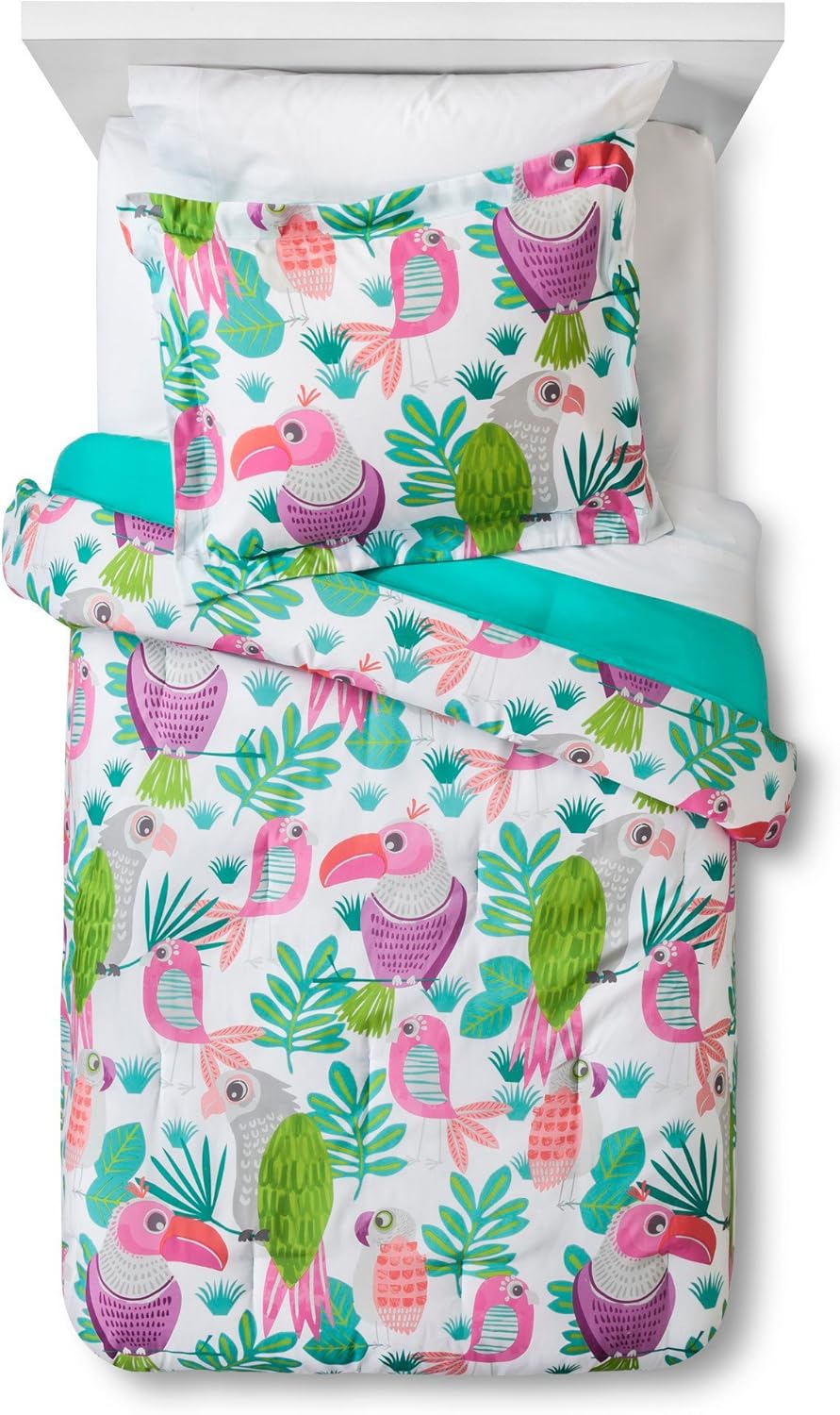 Pillowfort Parakeet Paradise 3 Piece Comforter Set,Tropical